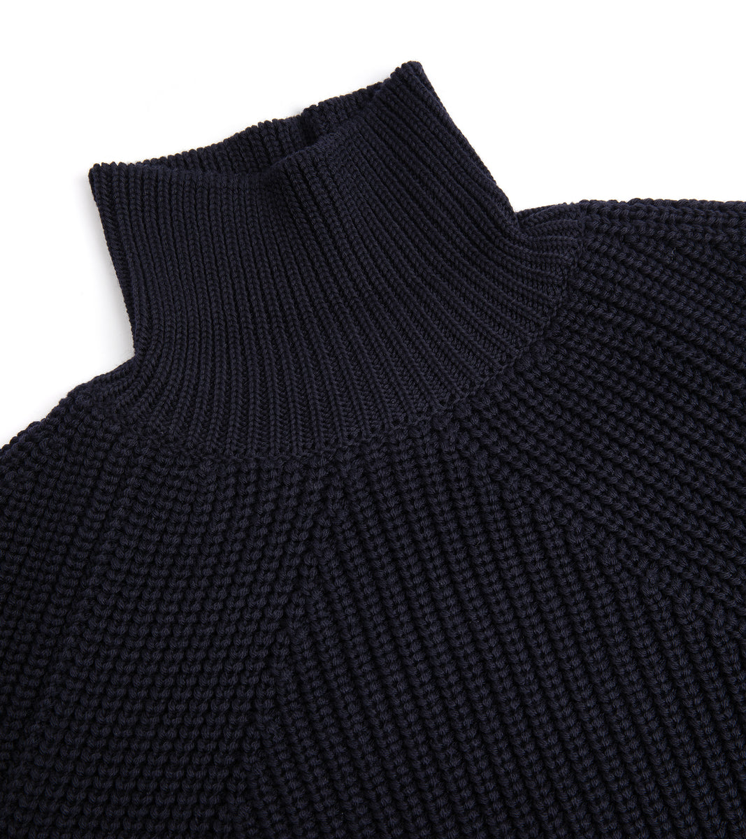 Batoner Signature Wool Turtle Neck Sweater: Navy