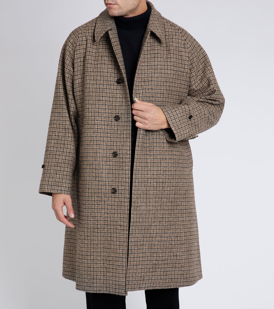 Kaptain Sunshine Gun-Club Tweed Walker Coat: Mushroom