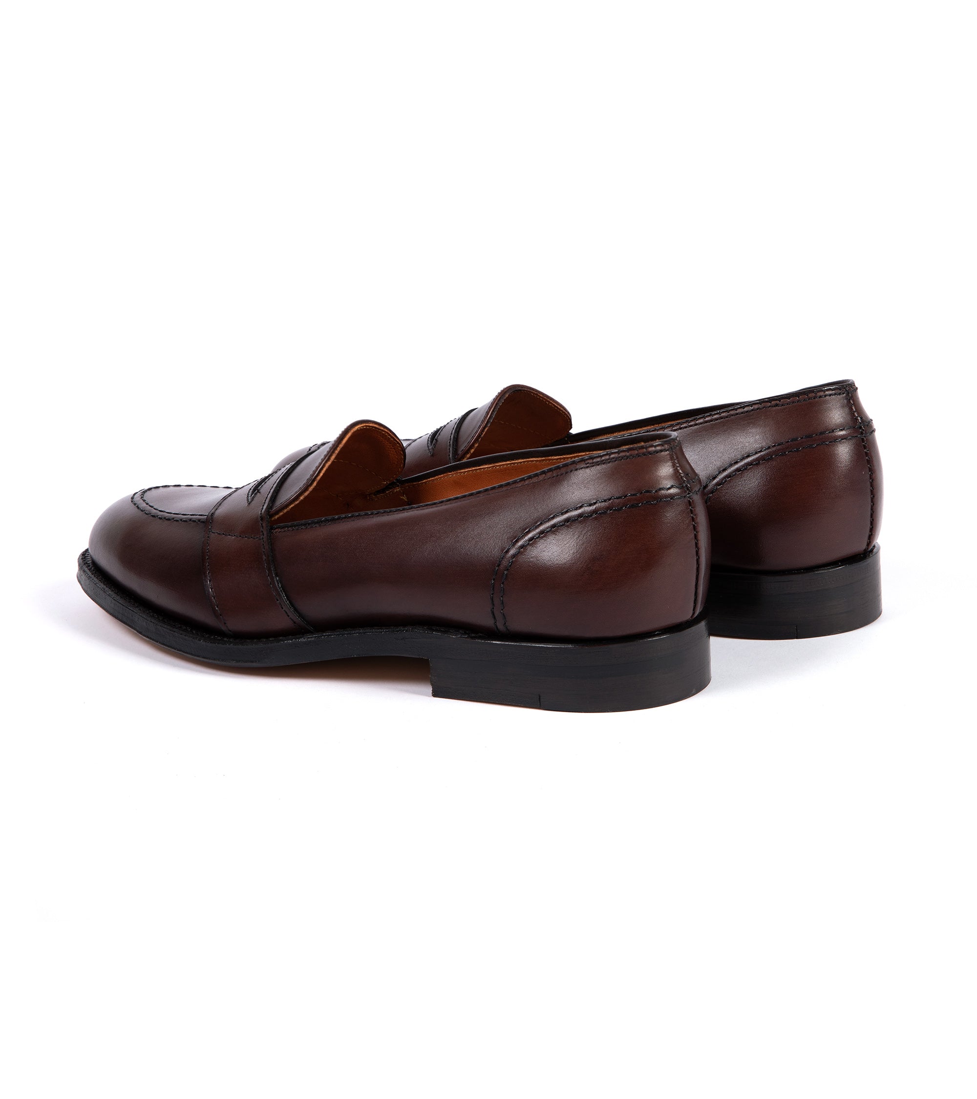 Alden Full Strap Leather Loafer: Dark Brown 686