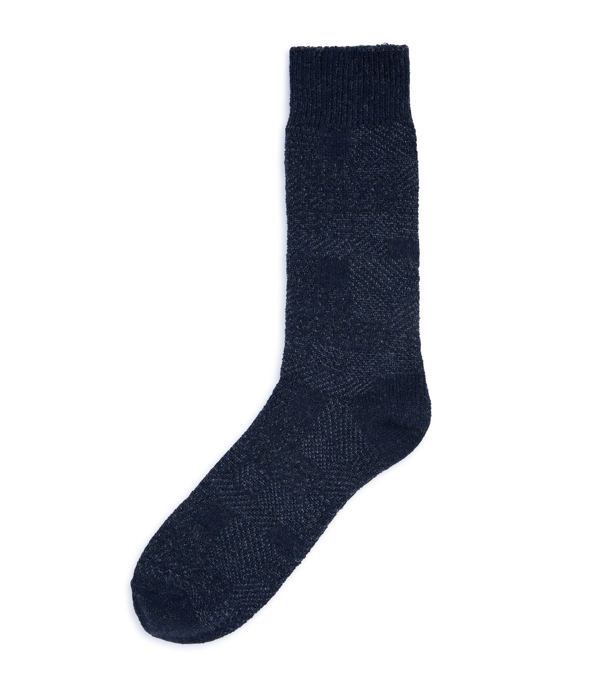 Anonymous Ism Sashiko Linen Crew Socks: Navy