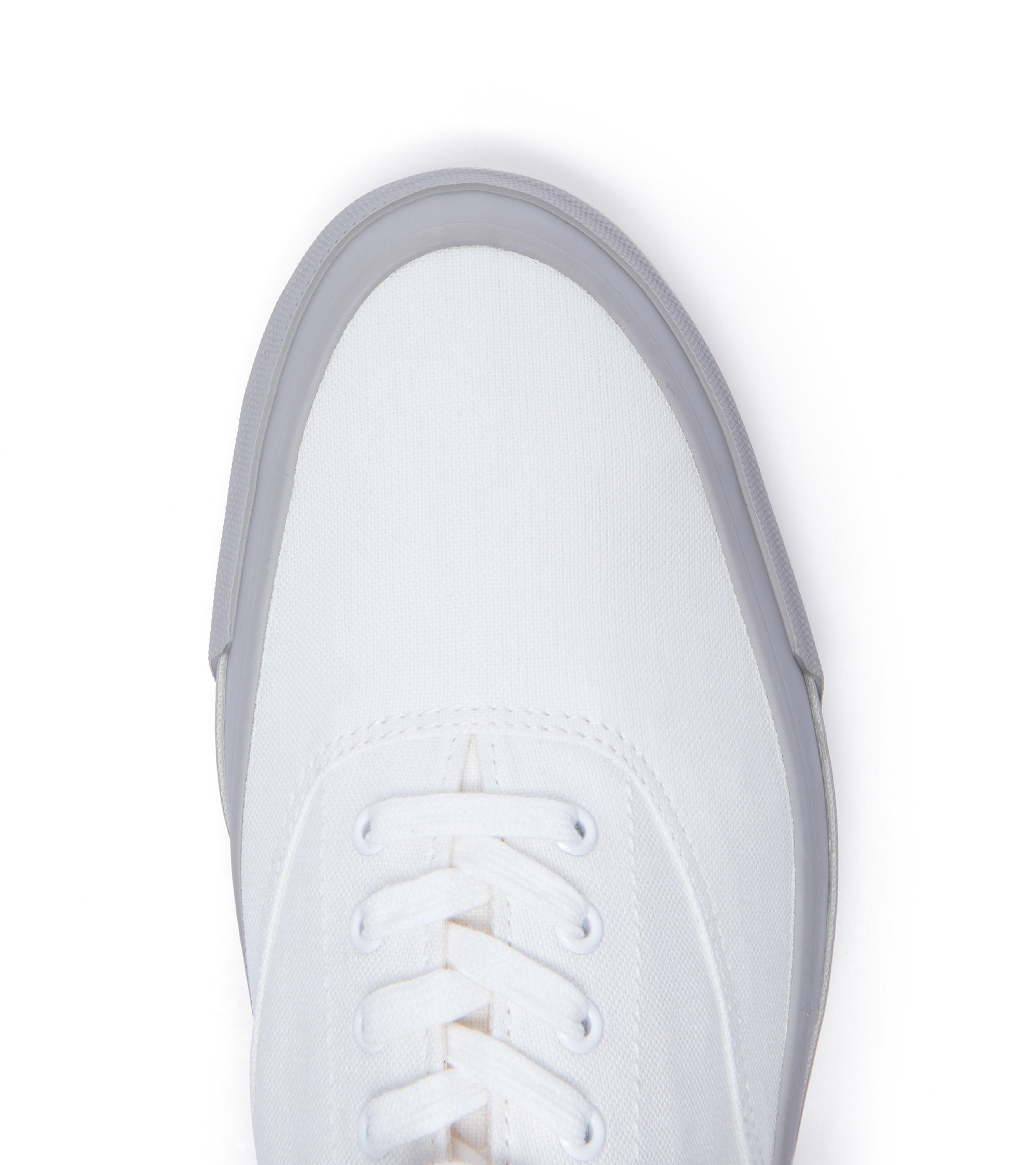 Asahi M014 Canvas Deck Shoes: White/Grey