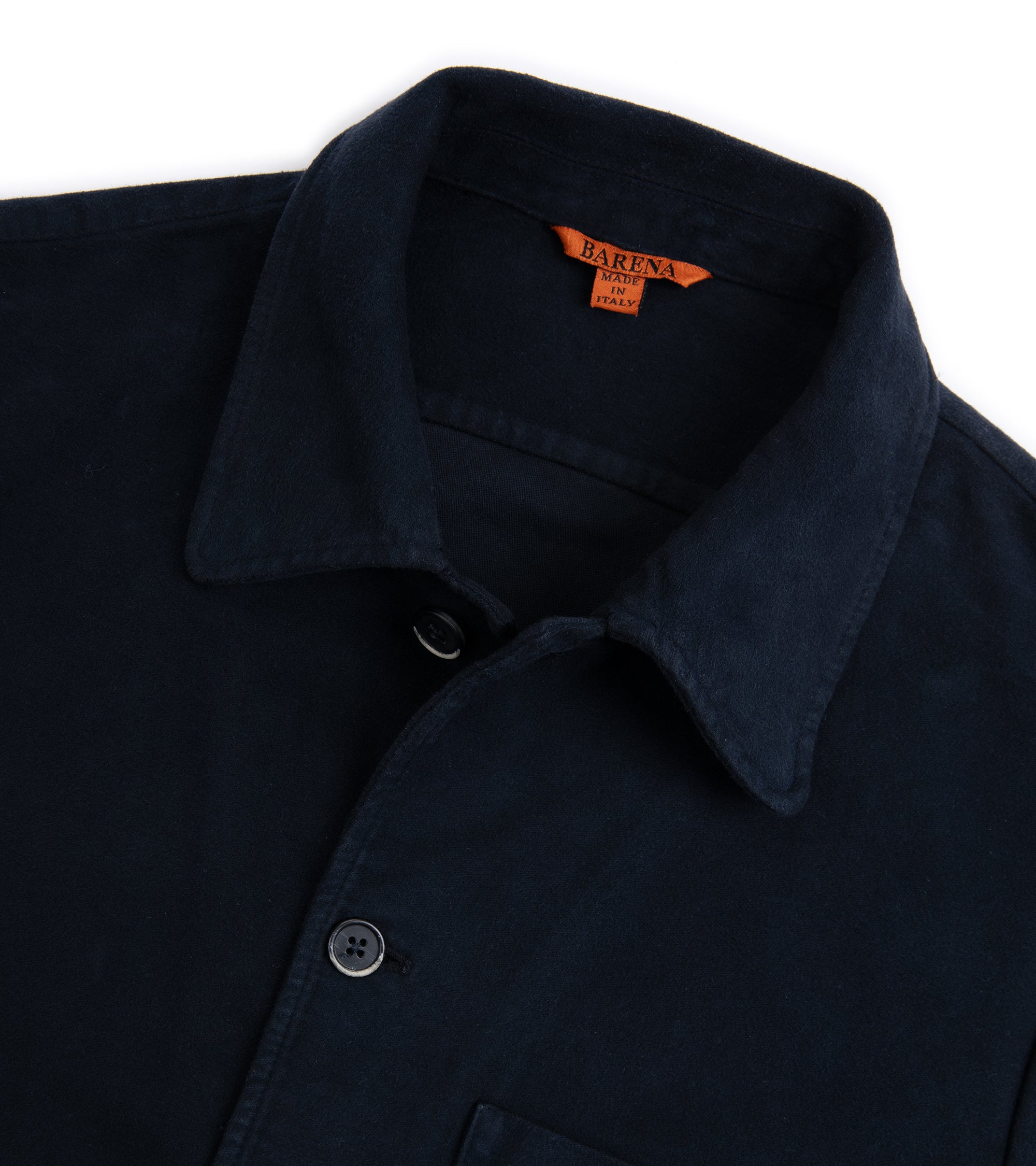 Barena Cedrone Garzada Moleskin Overshirt: Navy