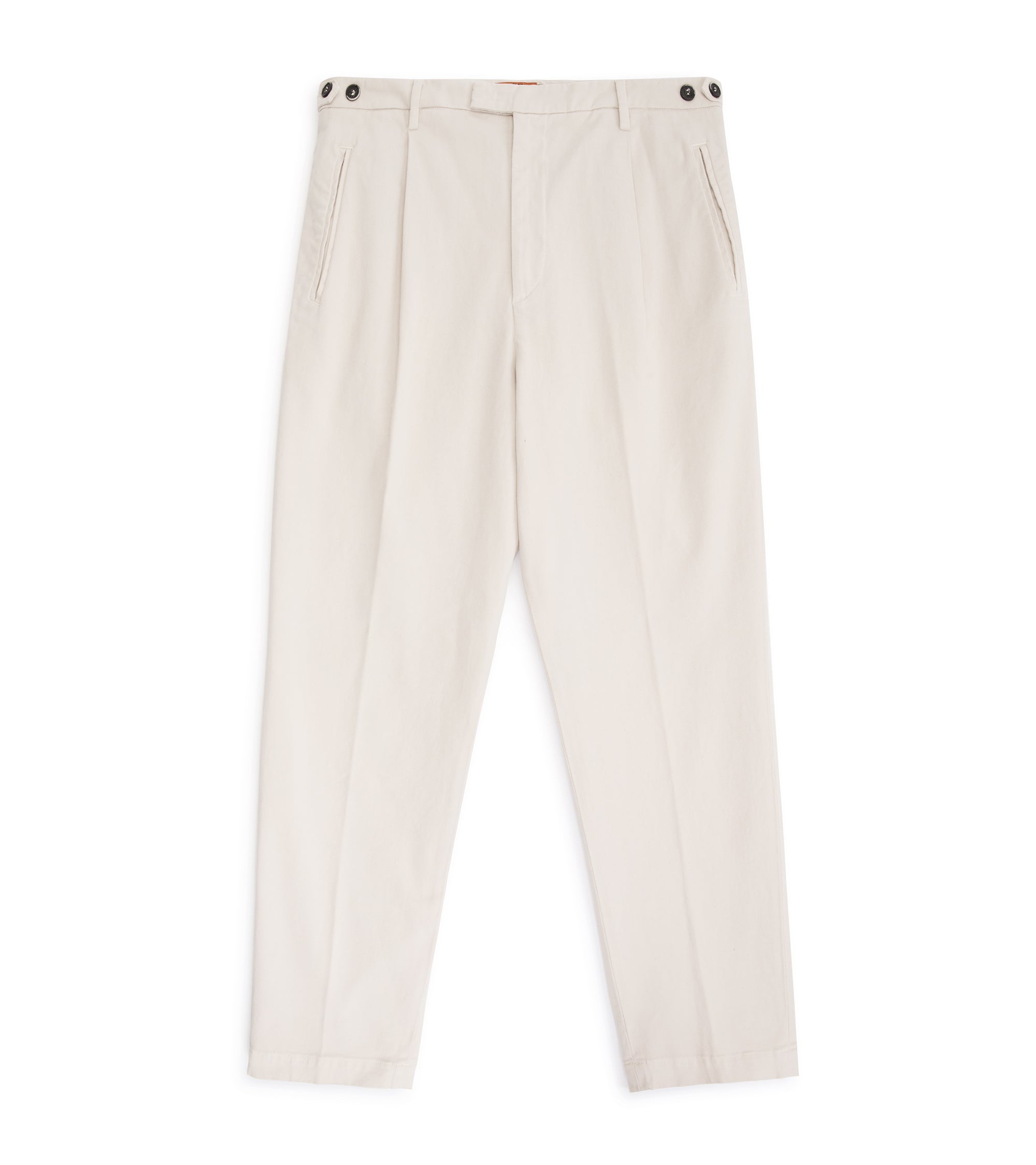 Barena Masco Mante Cotton Twill Pleated Trousers: Beige