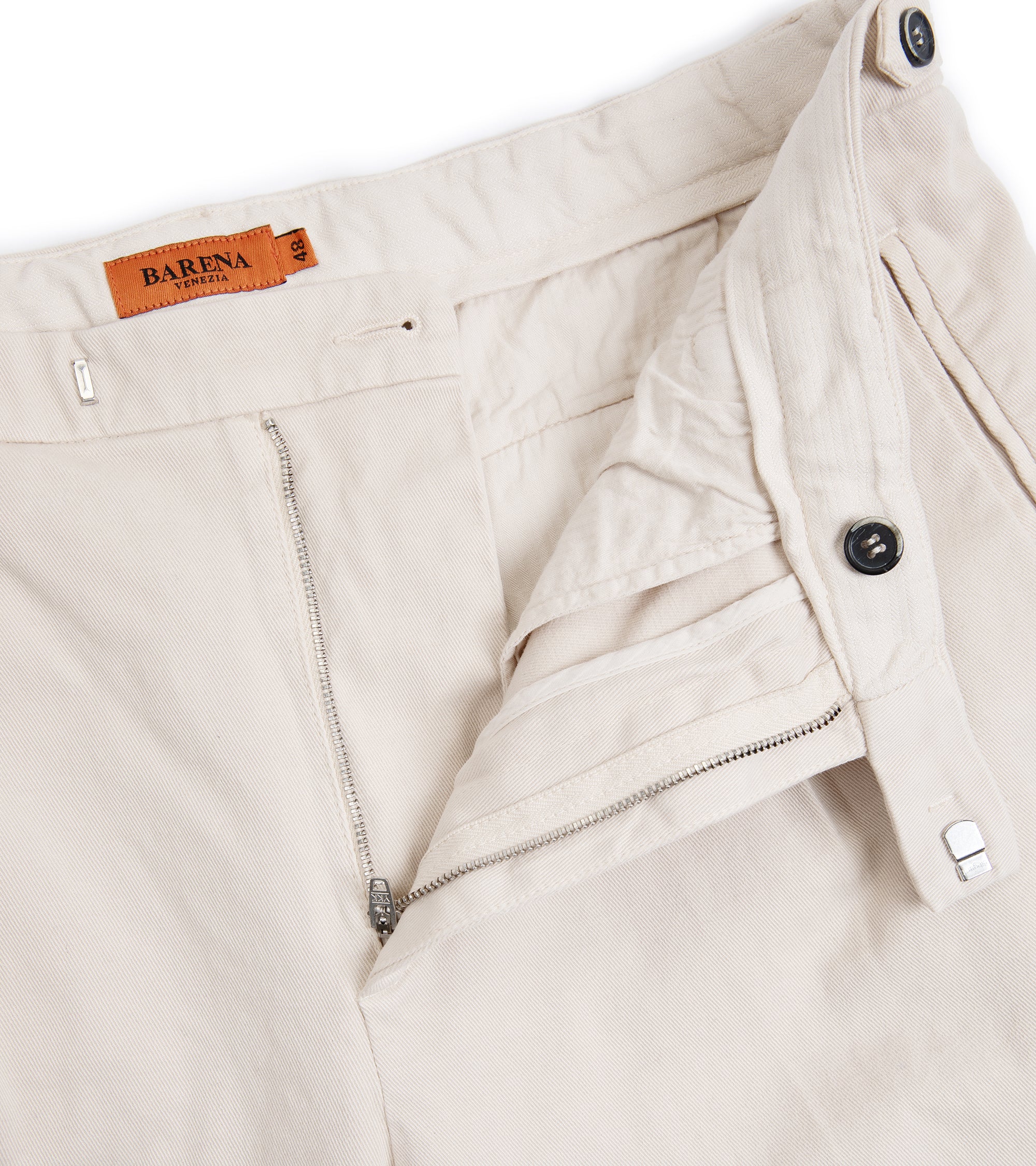 Barena Masco Mante Cotton Twill Pleated Trousers: Beige