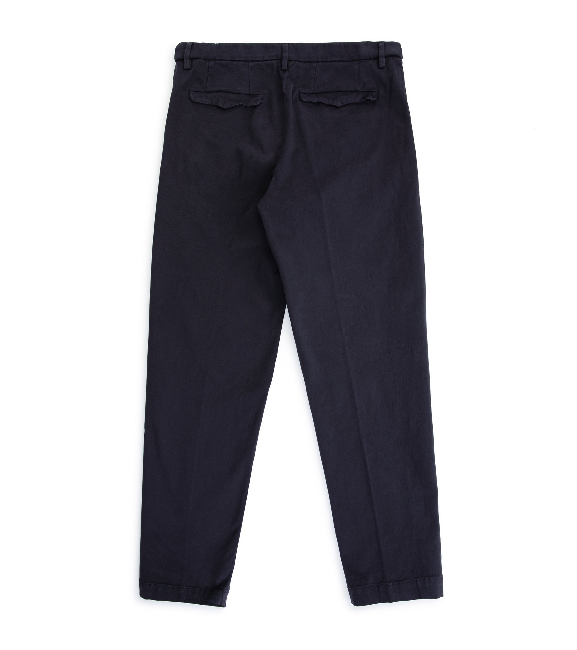 Barena Masco Mante Cotton Twill Pleated Trousers: Navy