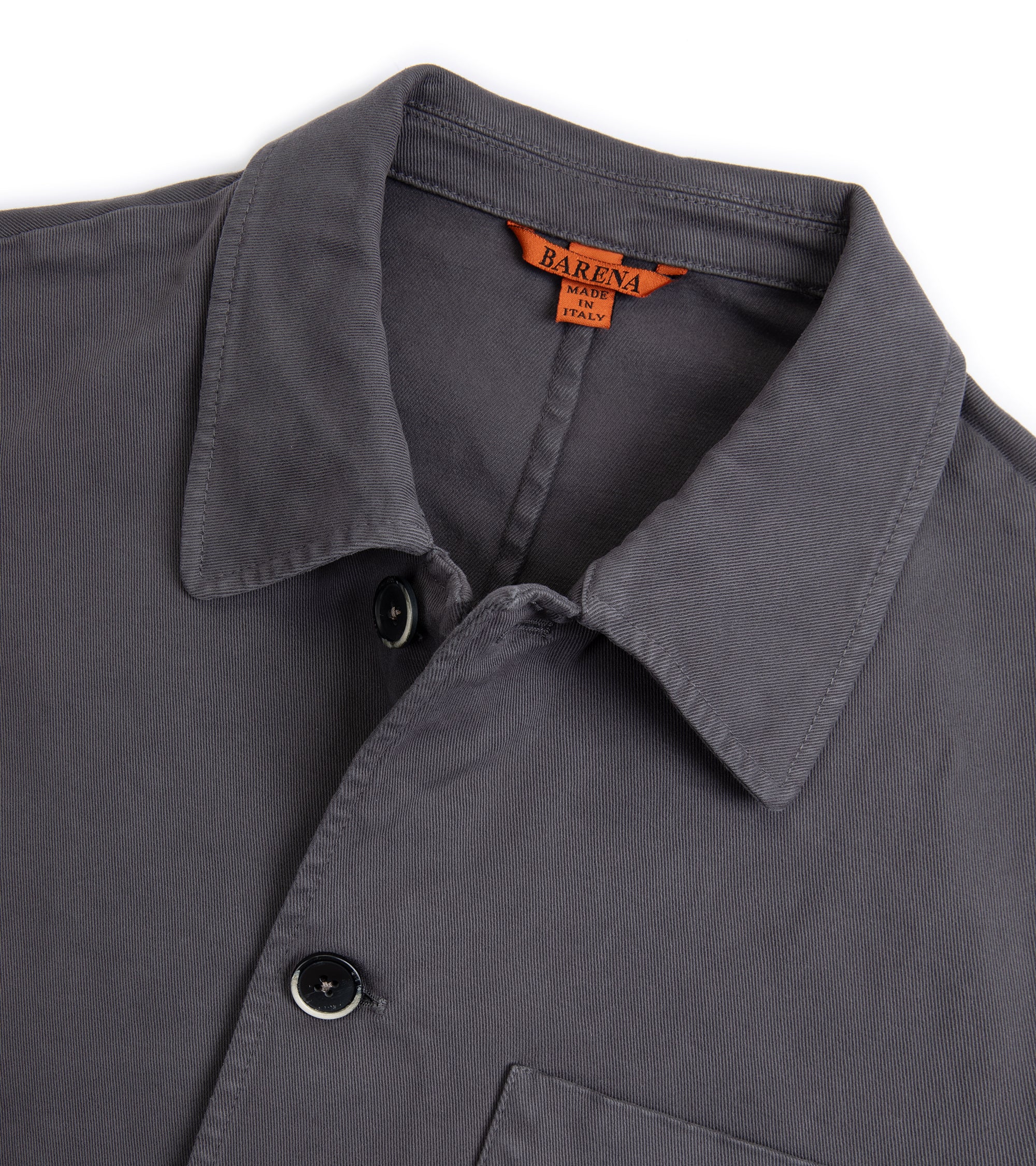 Barena Visal Mante Cotton Twill Overshirt: Grey