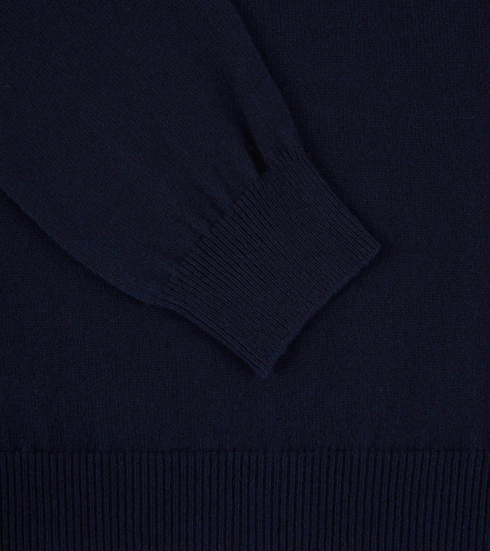 Batoner Reverse Cashmere Crew Neck Sweater: Navy