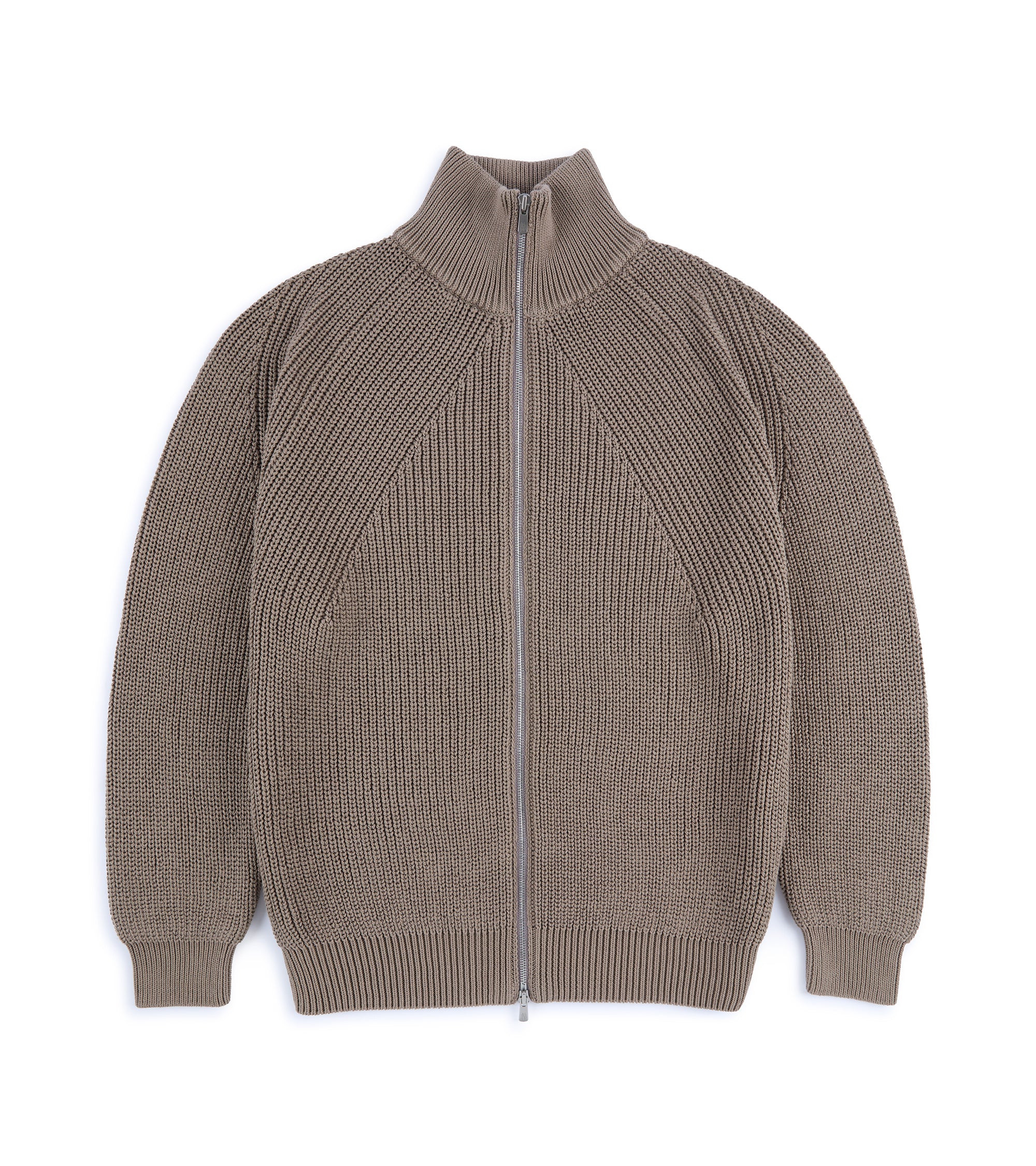 Batoner Signature Driver's Knit Cotton Zip Cardigan: Taupe