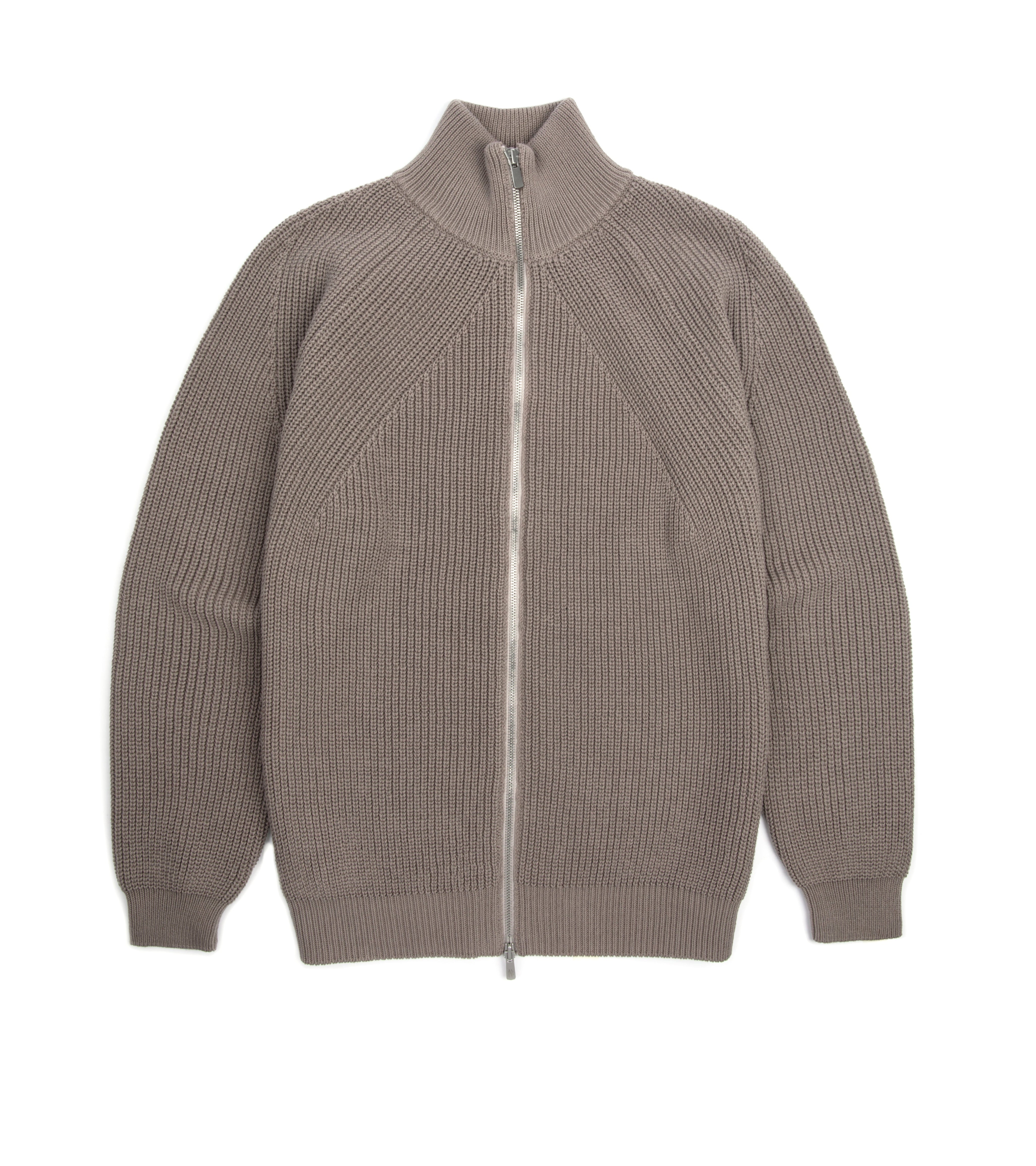 Batoner Signature Driver's Knit Cotton Zip Cardigan: Taupe