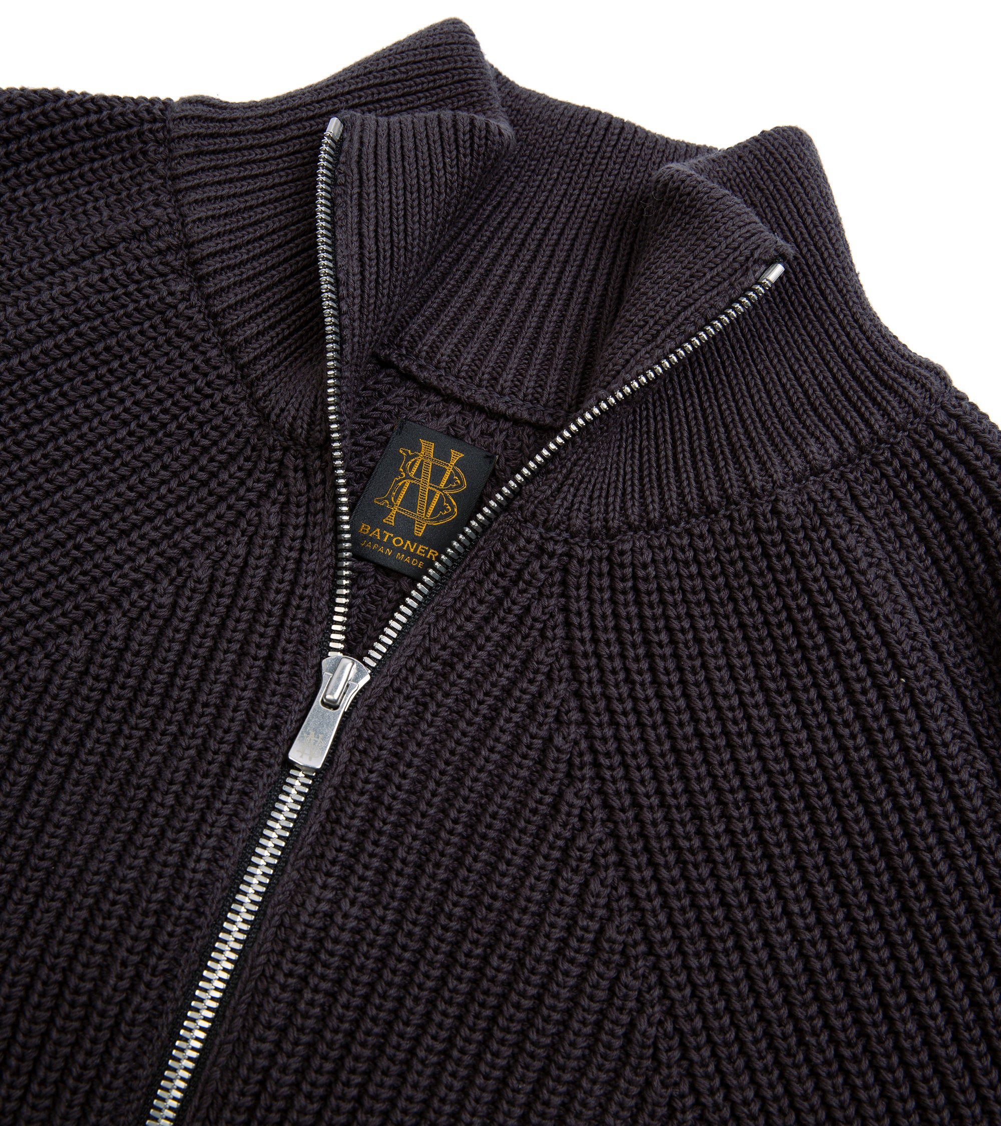 Batoner Signature Driver's Knit Cotton Zip Cardigan: Dark Grey