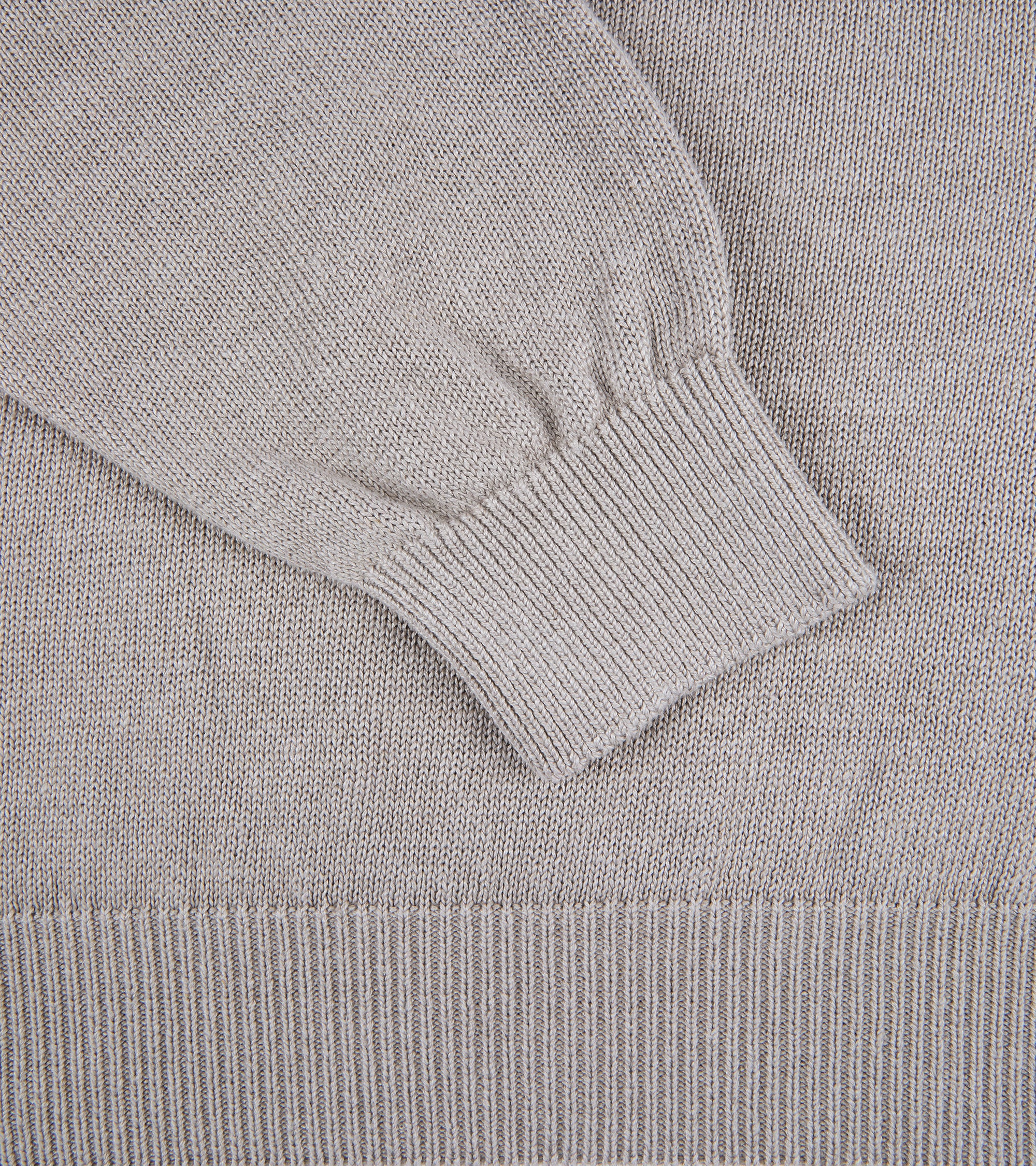 Batoner Washed High Count Linen Crew Neck Sweater: Natural