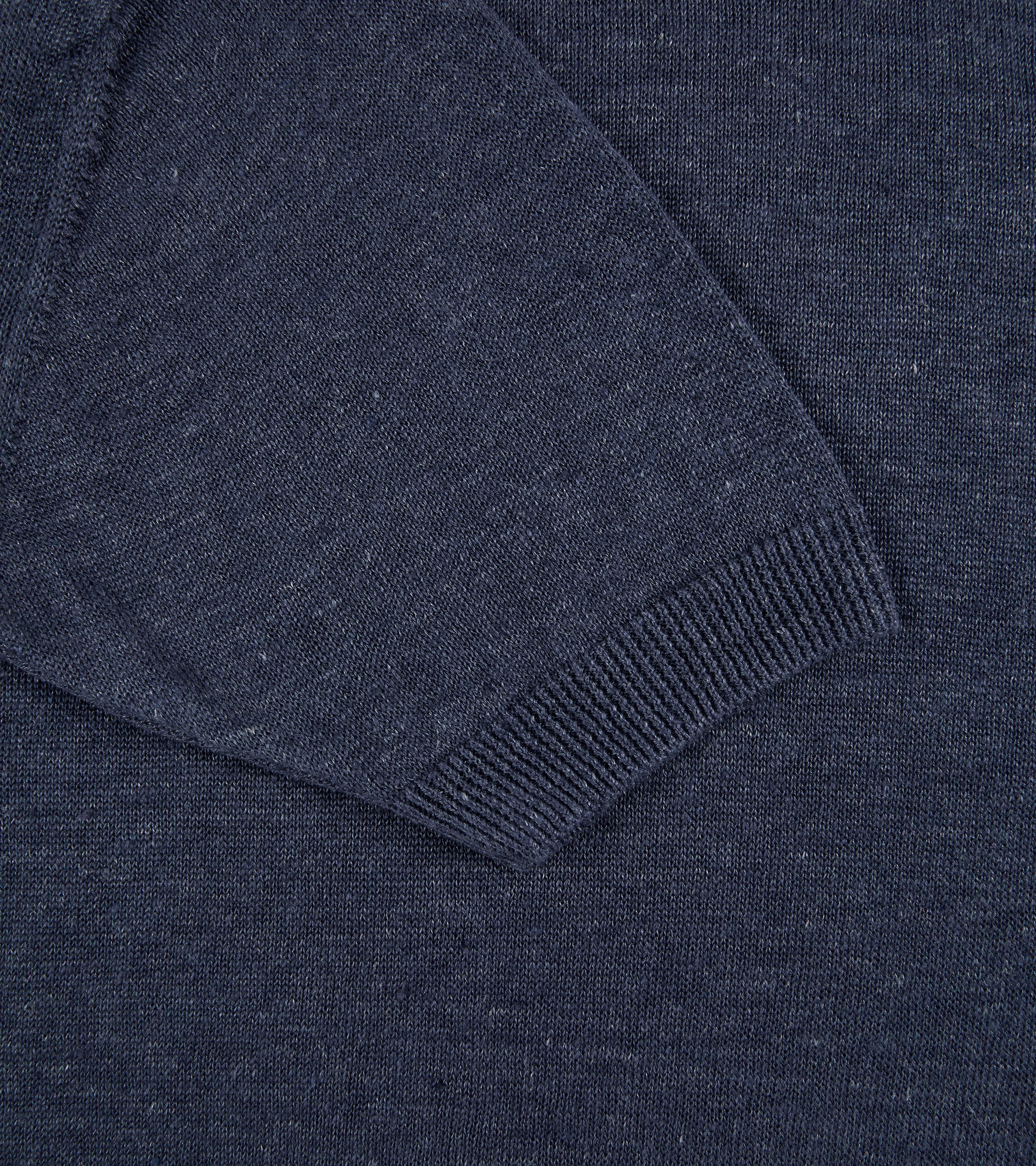 Batoner Washed High Count Linen Short Sleeve Crew Neck Sweater: Navy