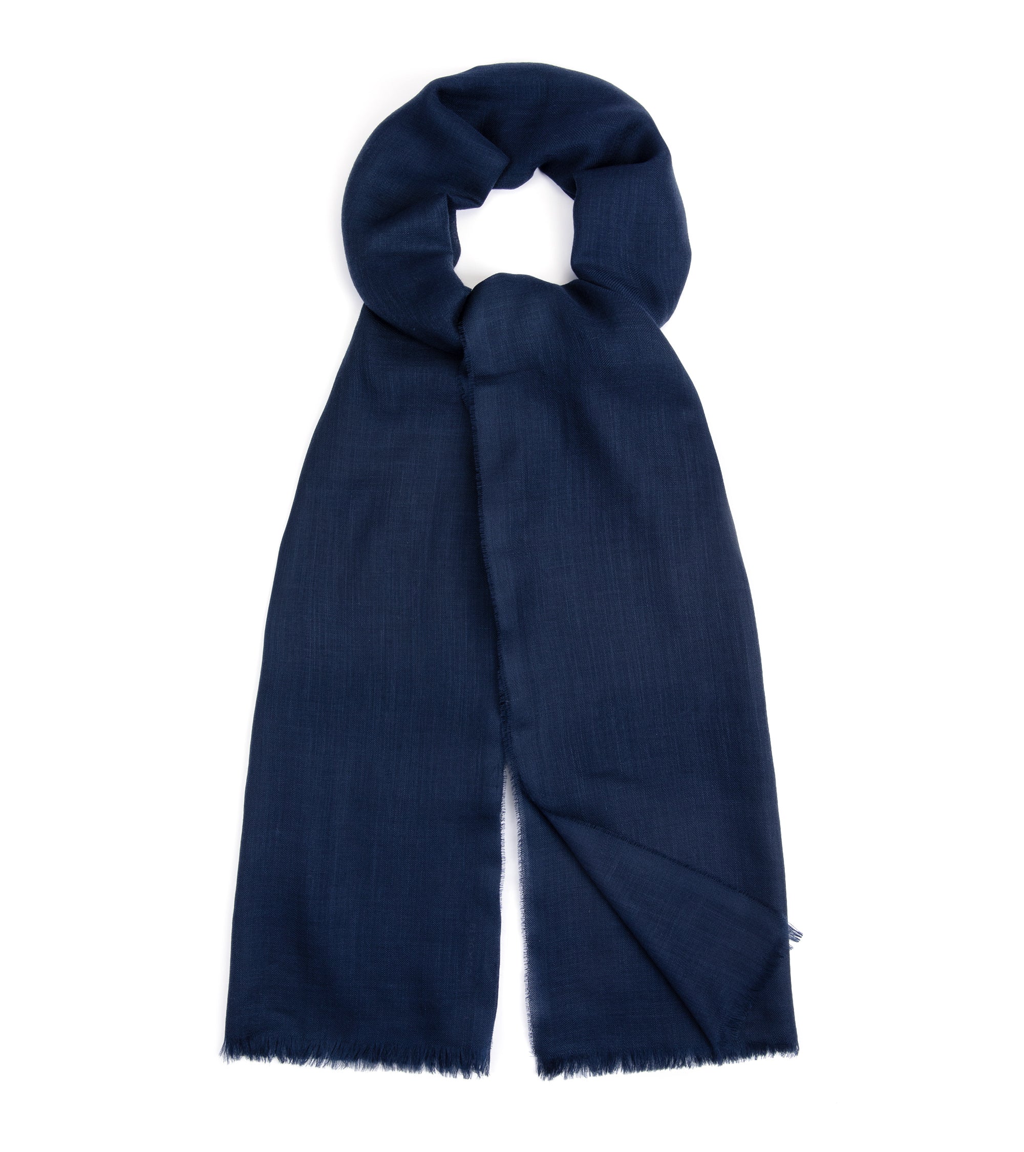 Begg Wispy Solid Cashmere Scarf: Navy