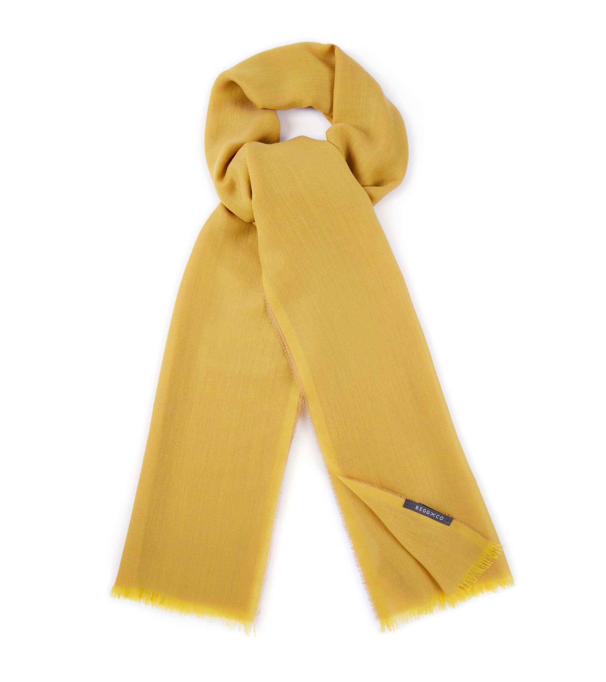 Begg Wispy Solid Cashmere Scarf: Pollen