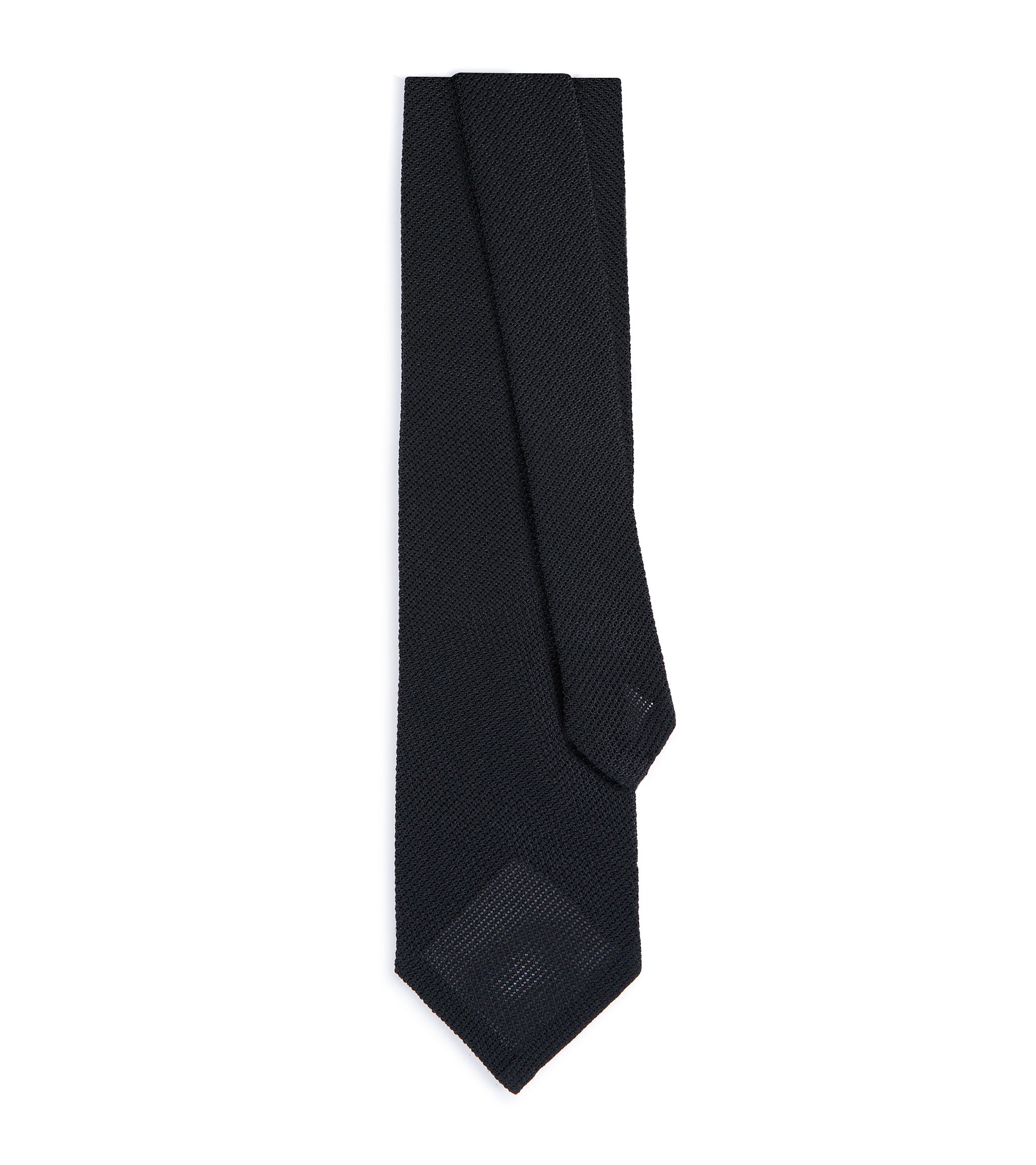 Bigi Fine Silk Grenadine Tie: Black