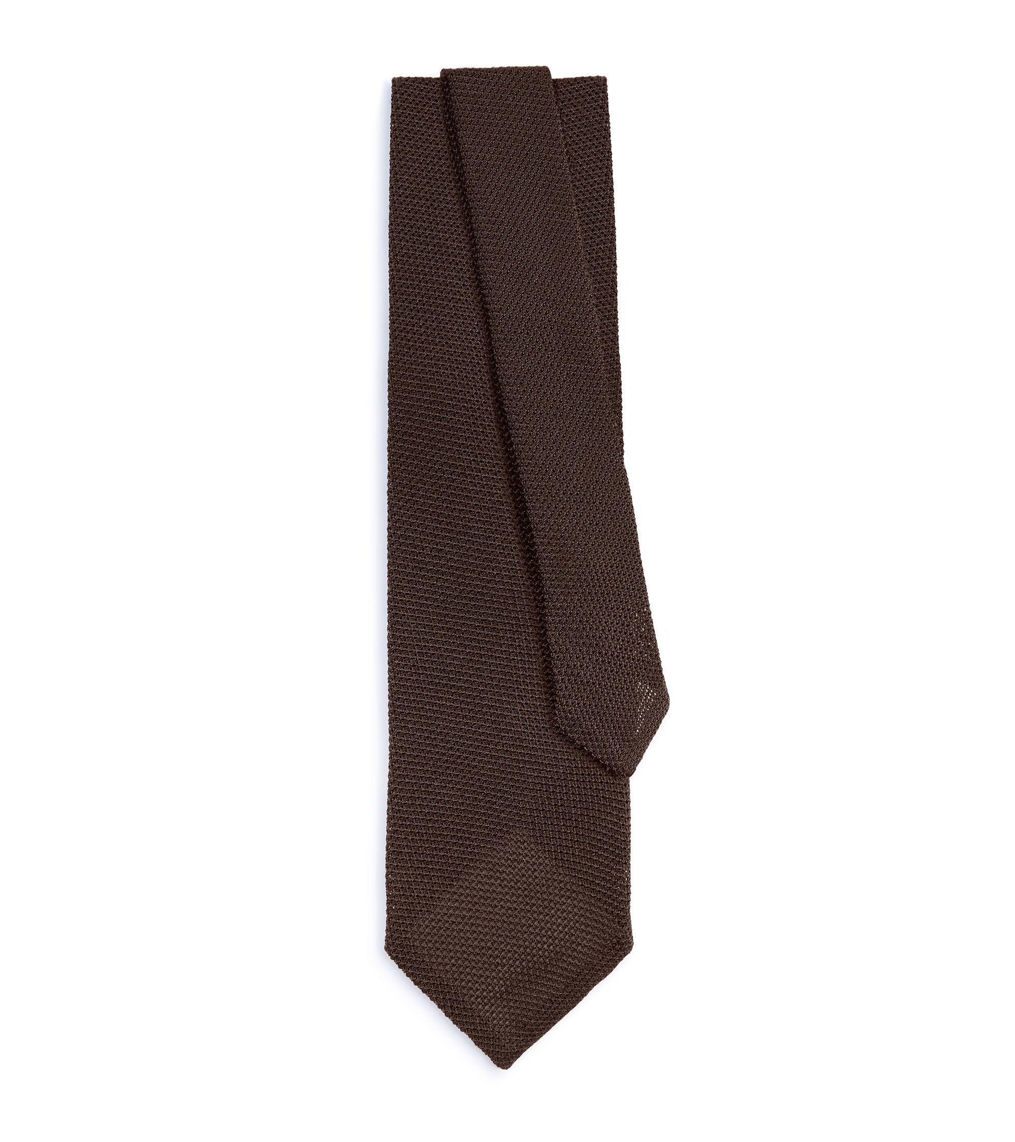 Bigi Fine Silk Grenadine Tie: Brown