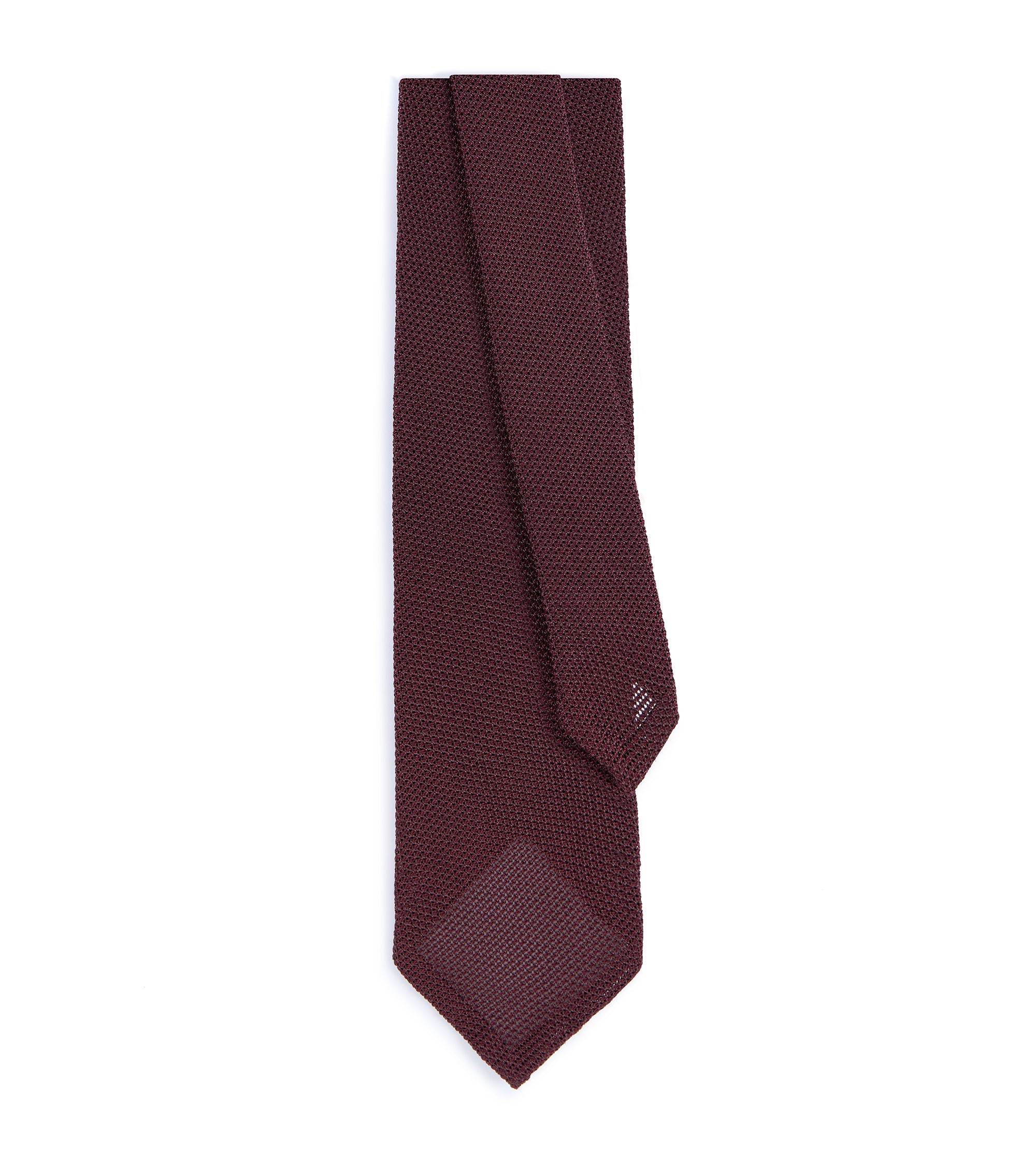 Bigi Fine Silk Grenadine Tie: Burgundy