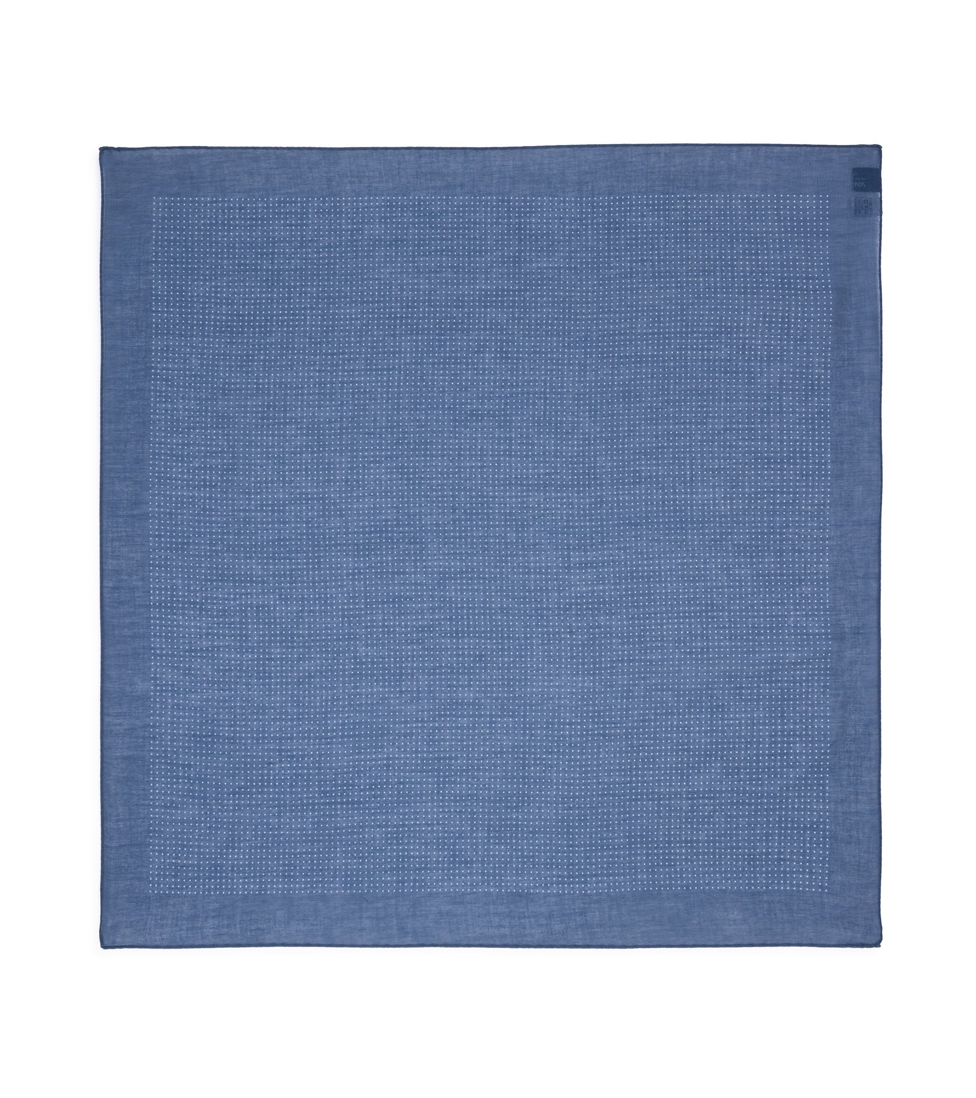 Bigi Pindot Cotton Square Scarf: Blue