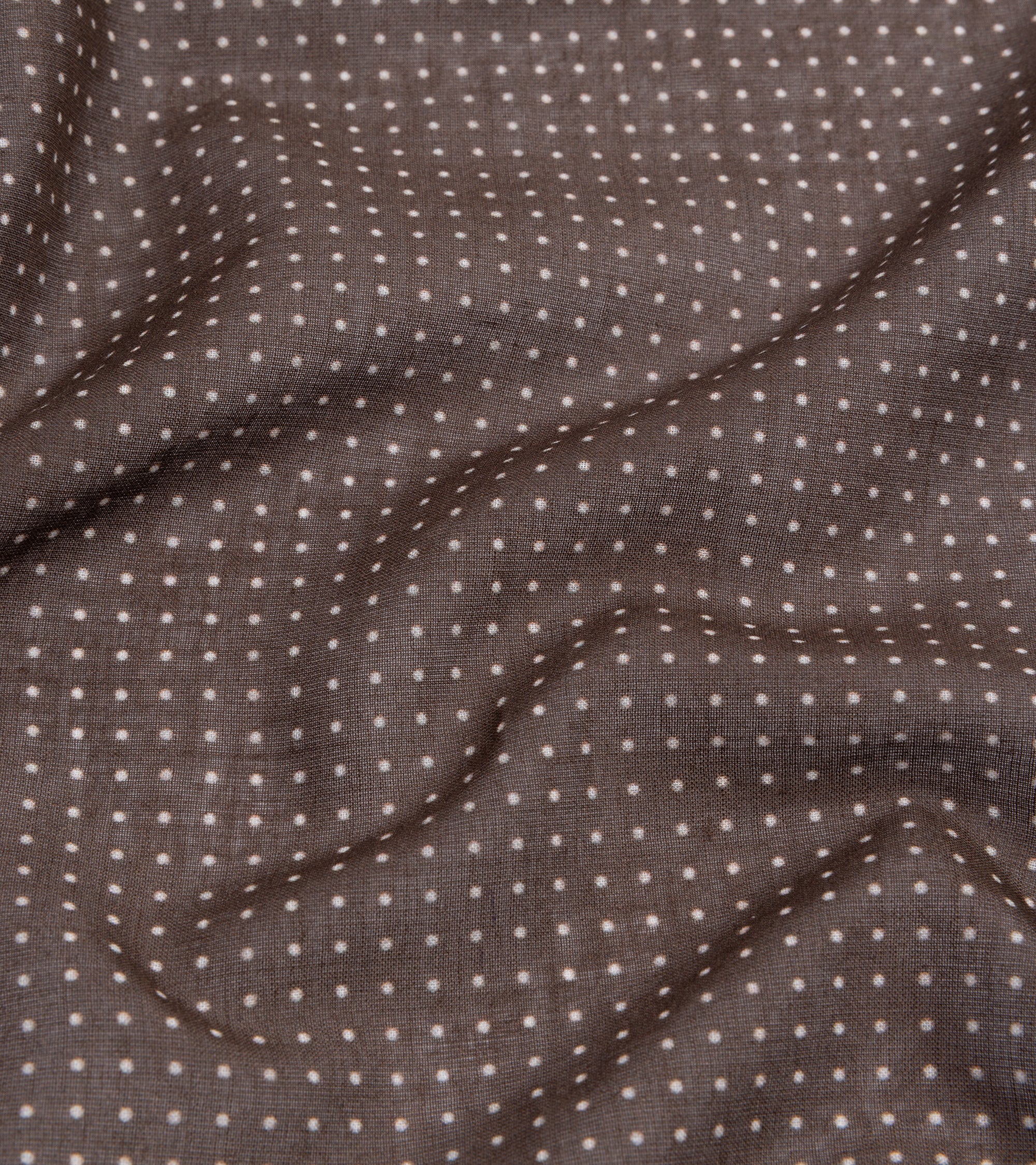 Bigi Pindot Cotton Square Scarf: Brown