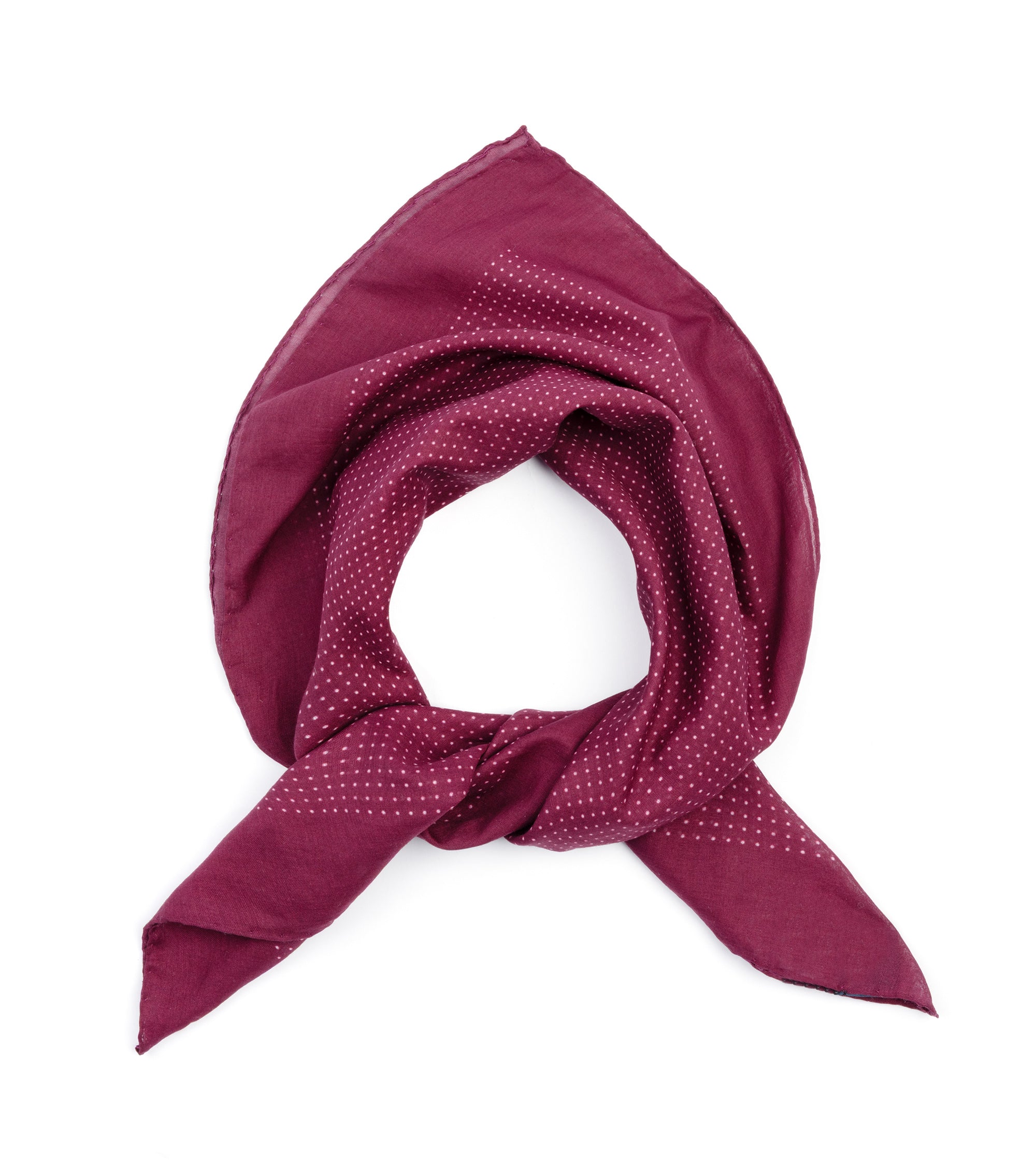 Bigi Pindot Cotton Square Scarf: Burgundy