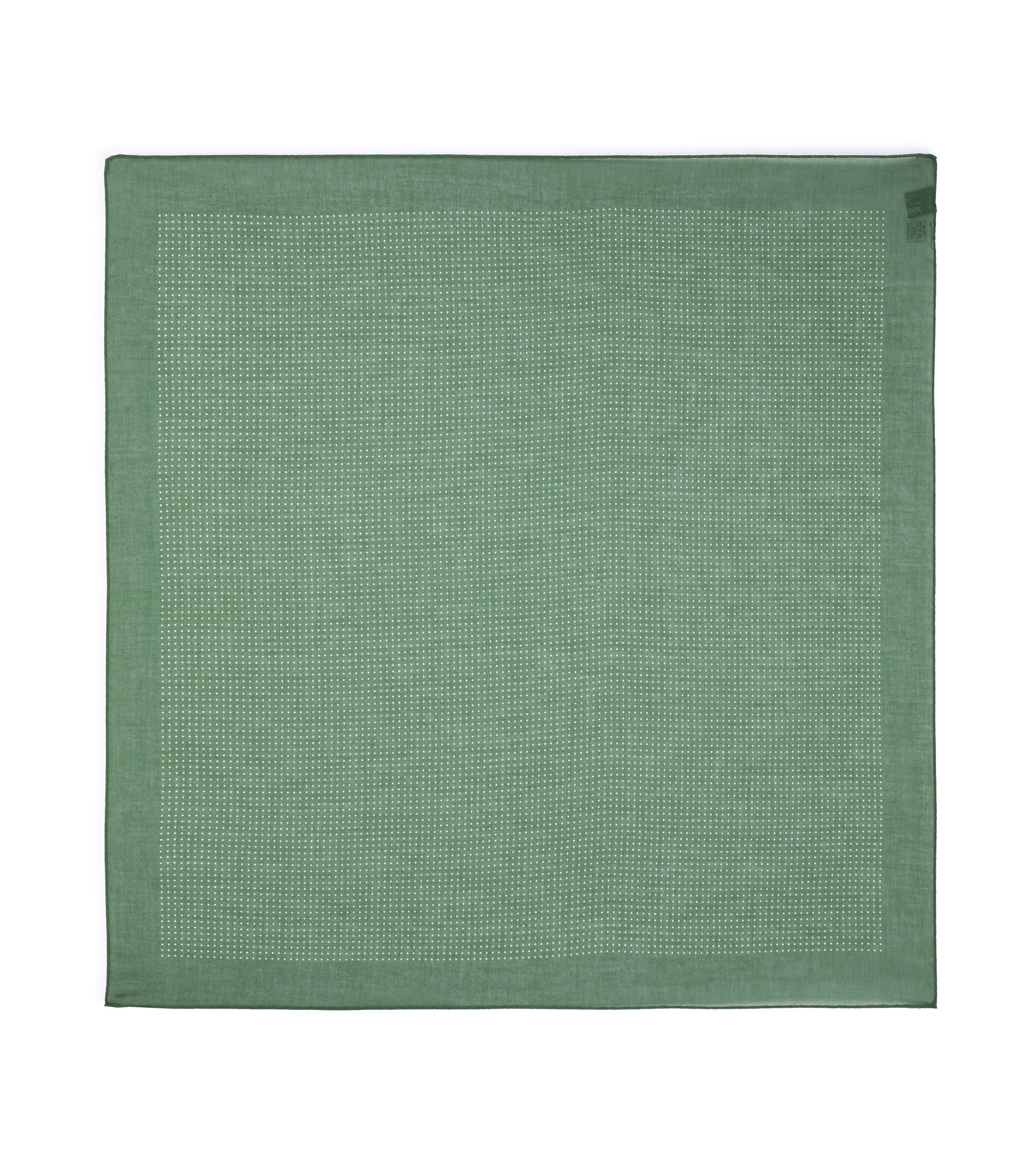 Bigi Pindot Cotton Square Scarf: Green