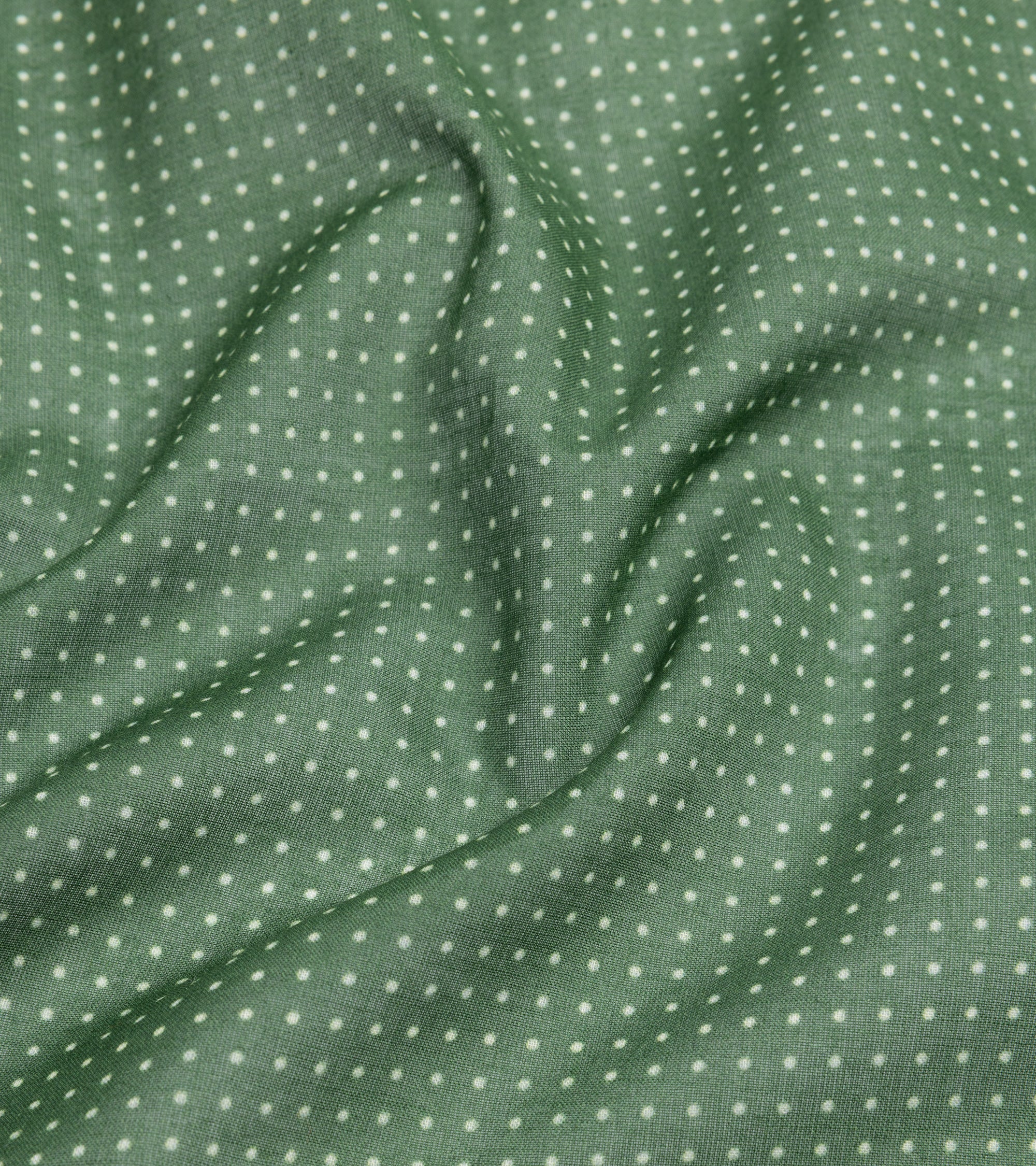 Bigi Pindot Cotton Square Scarf: Green