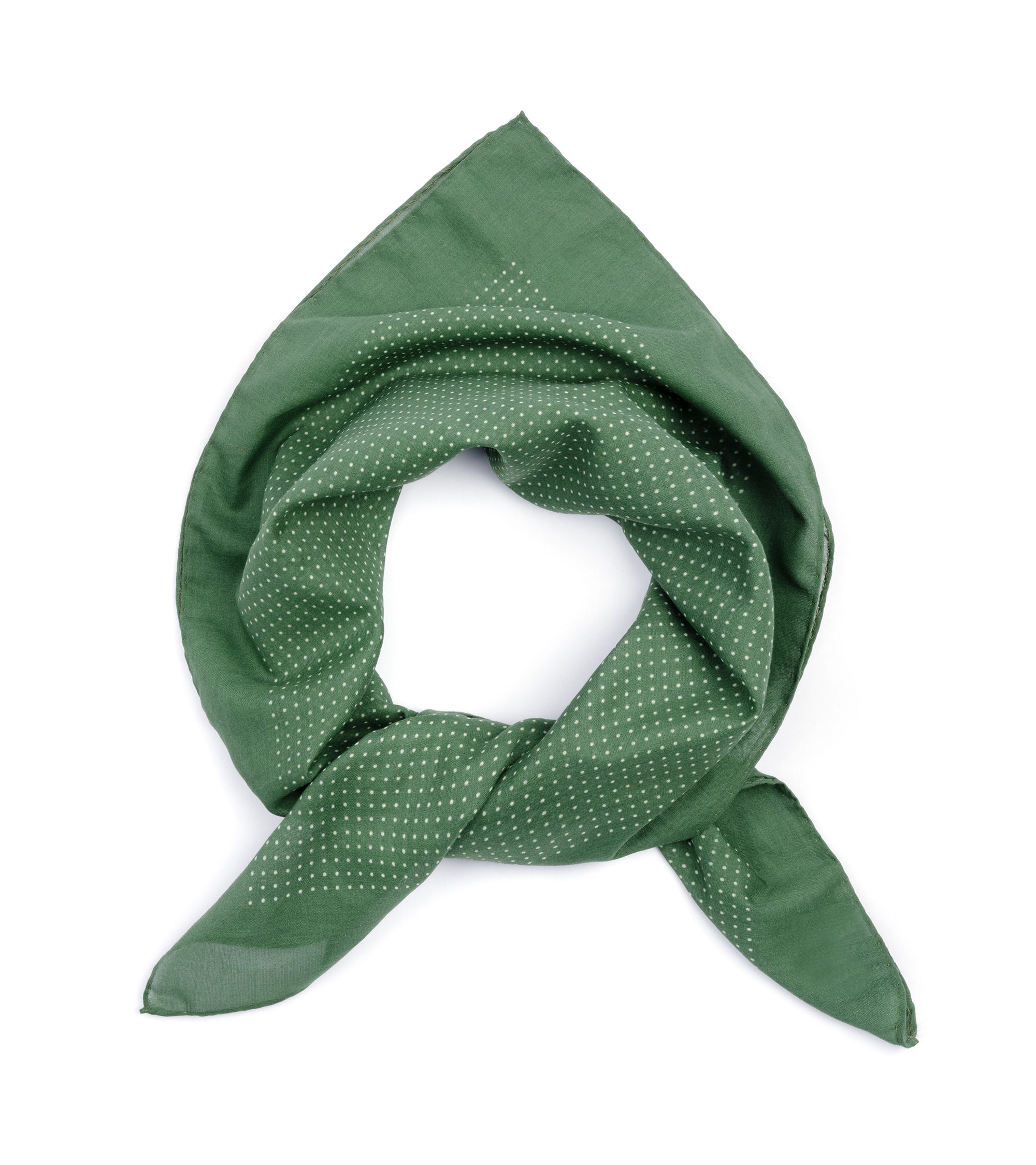 Bigi Pindot Cotton Square Scarf: Green