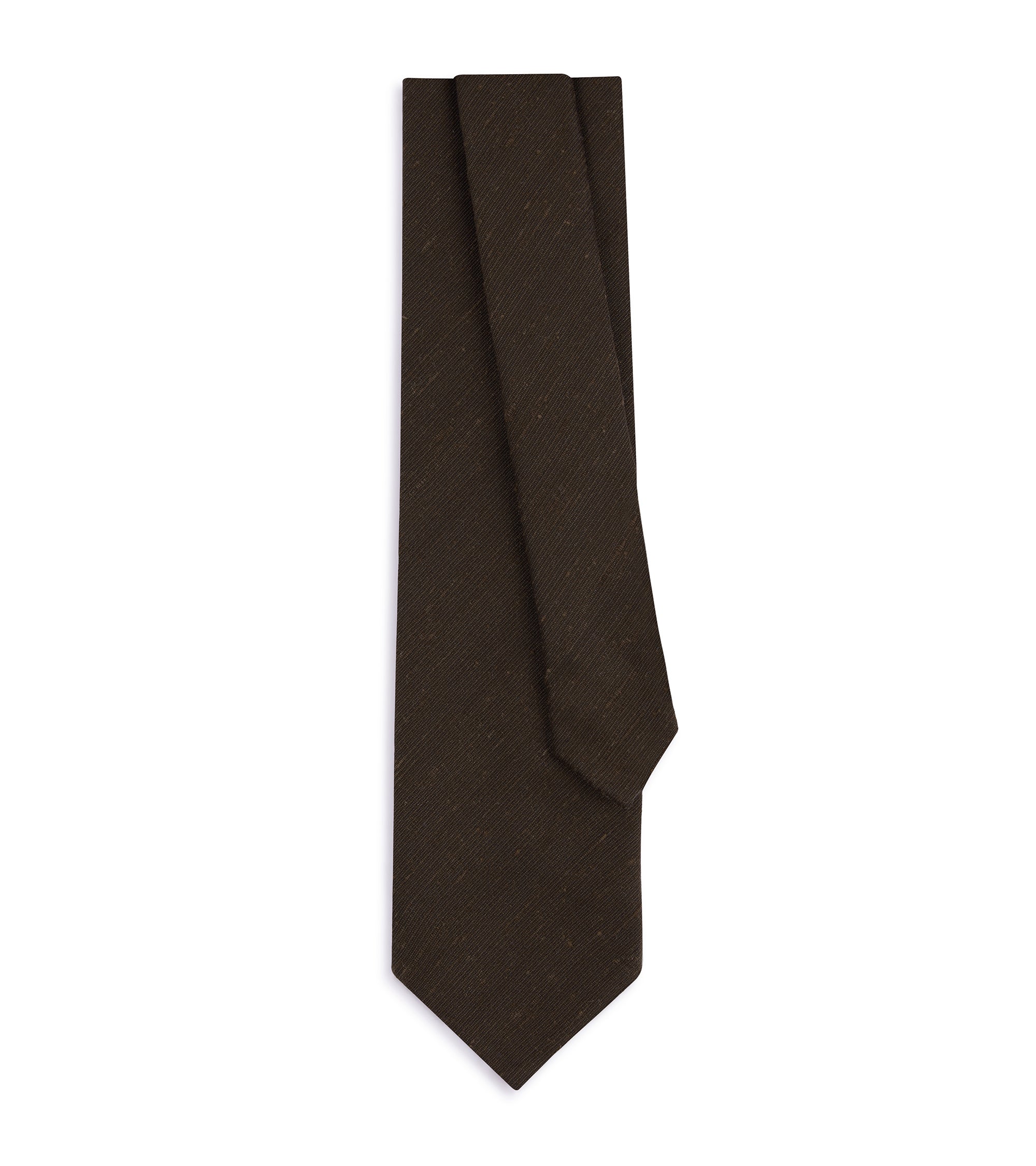 Bigi Shantung Silk Tie: Brown