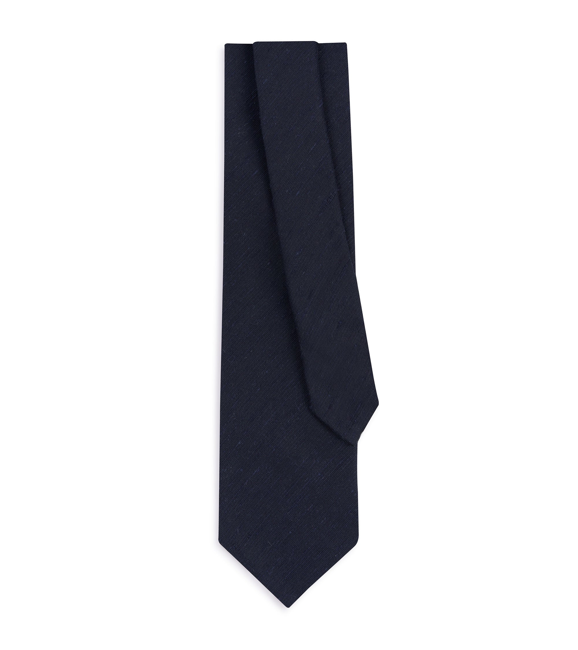 Bigi Shantung Silk Tie: Navy