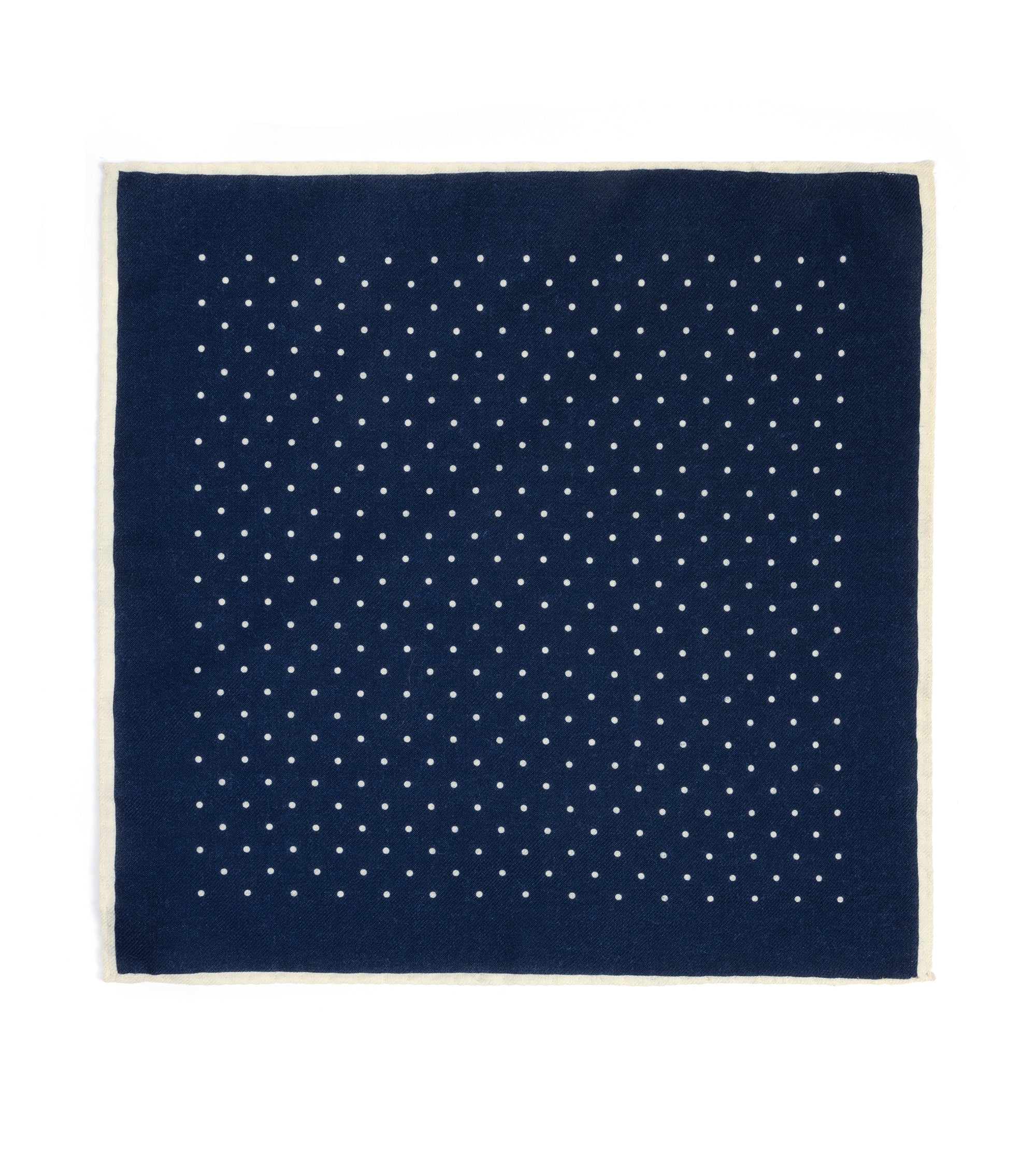 Bigi Wool Printed Spot Pocket Square: Blue