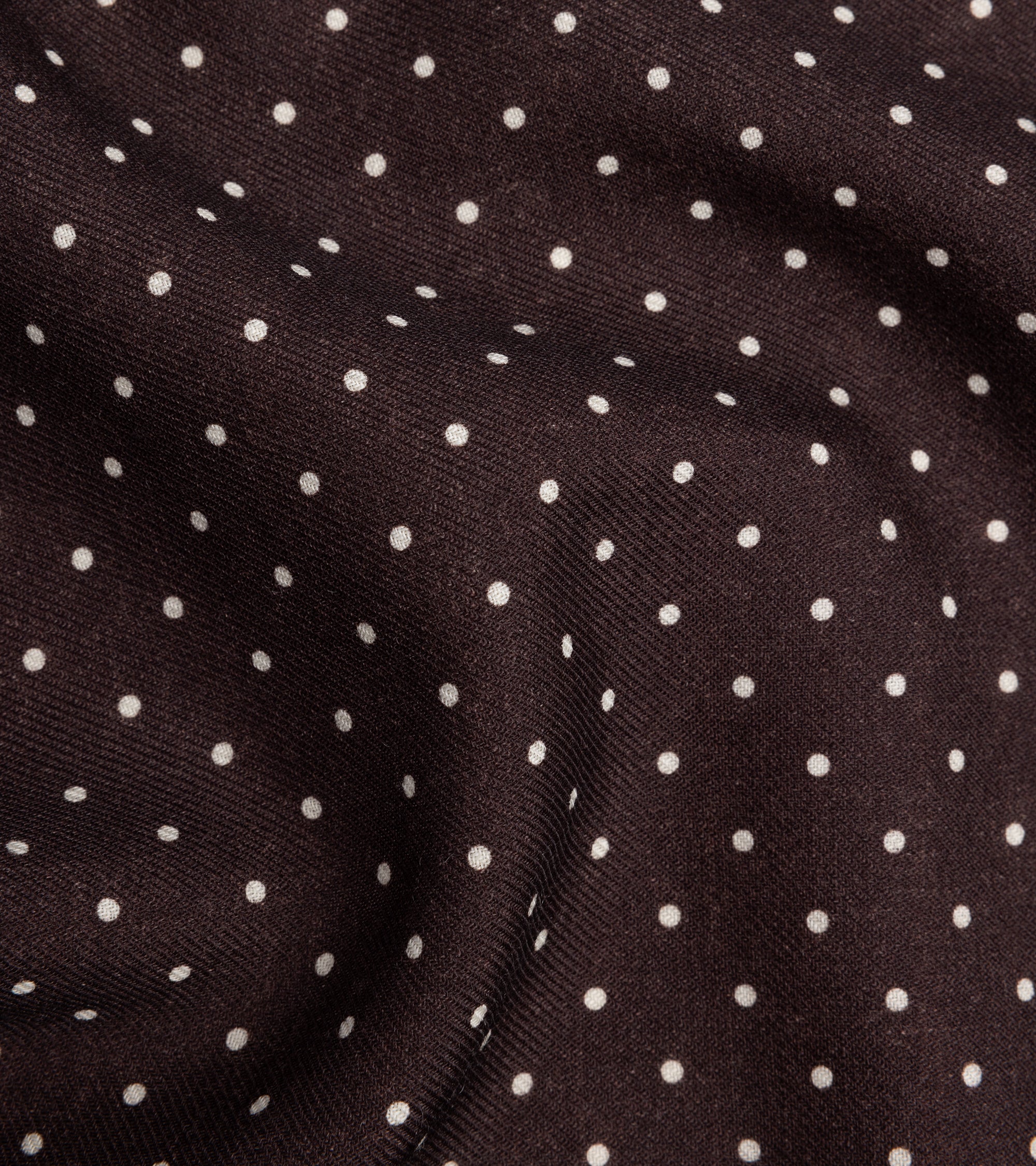 Bigi Wool Printed Spot Pocket Square: Brown