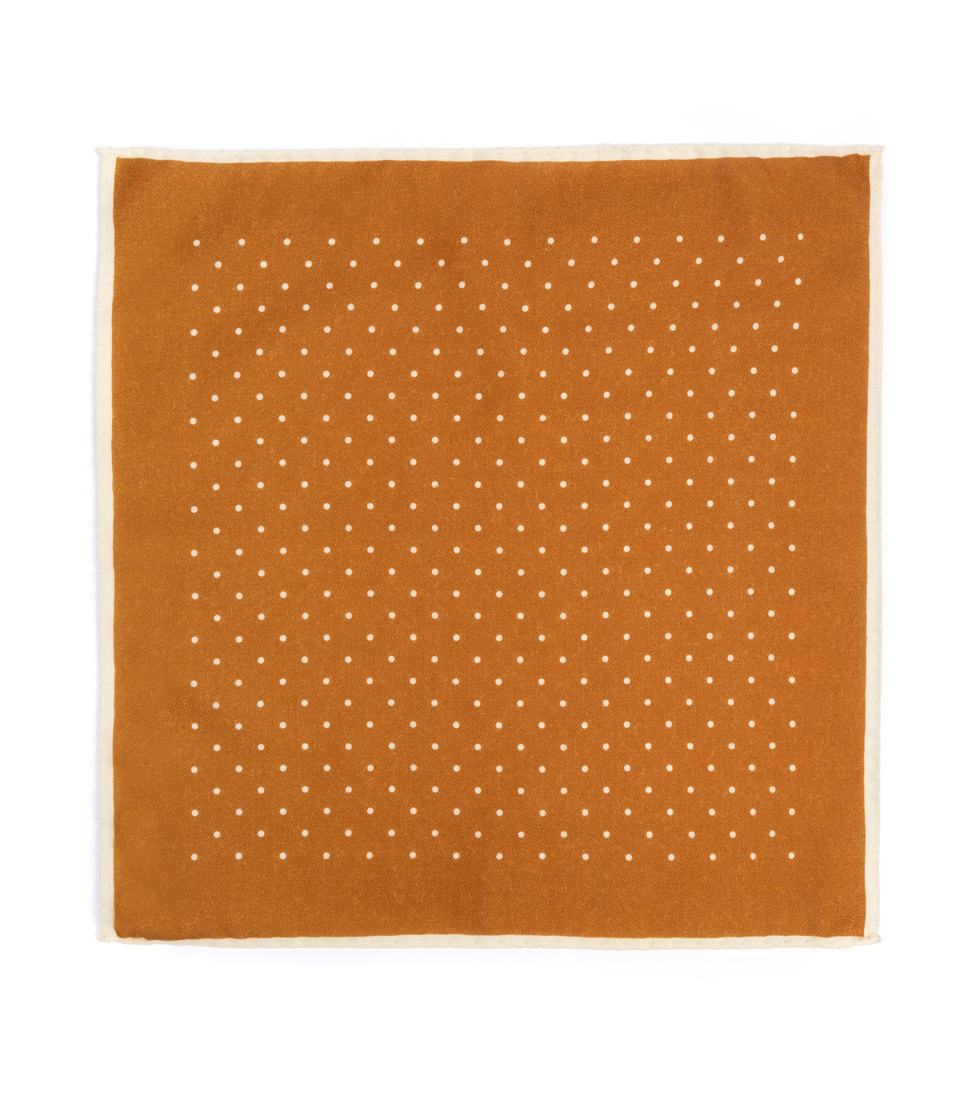 Bigi Wool Printed Spot Pocket Square: Mustard