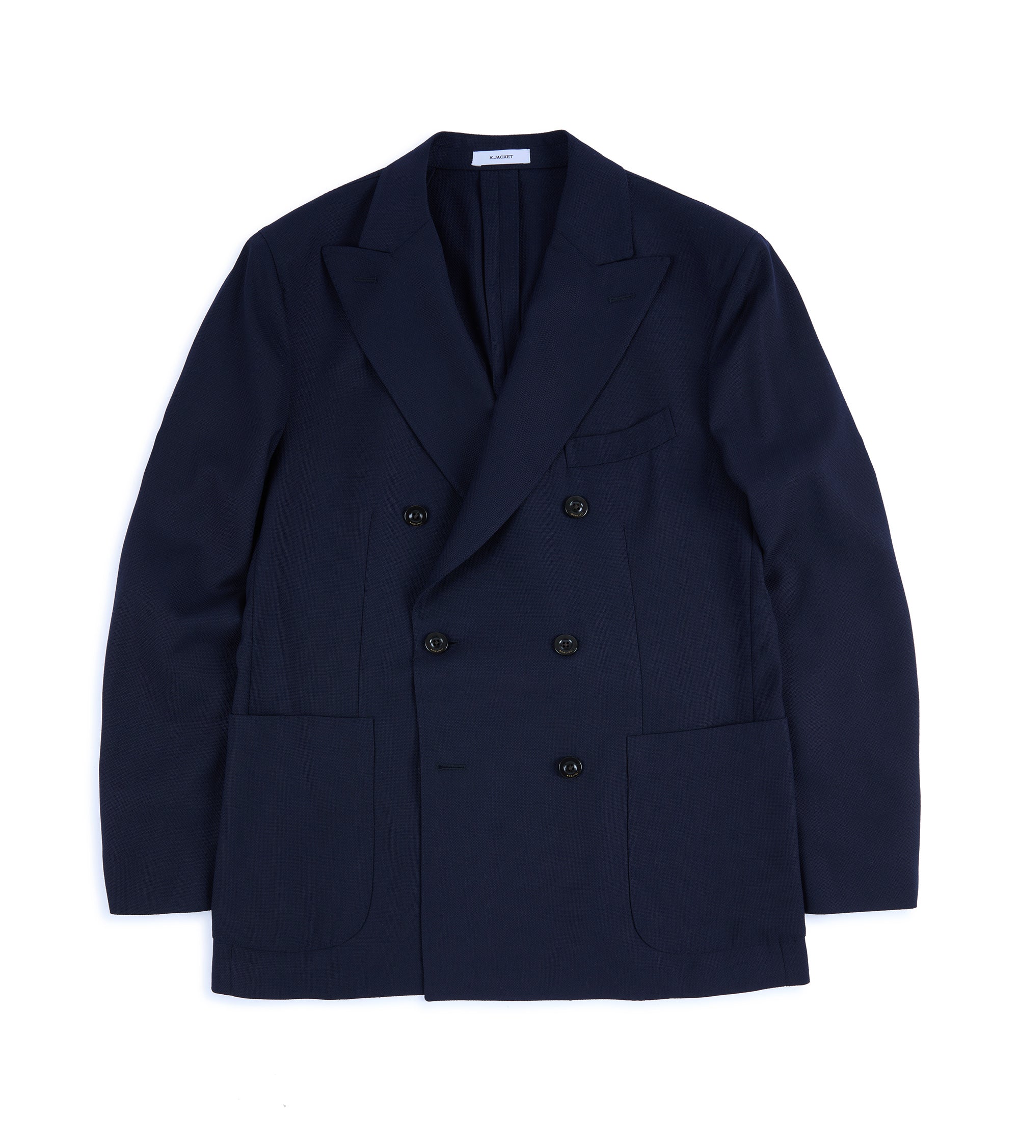 Boglioli Wool Hopsack Double-Breasted K Jacket: Navy