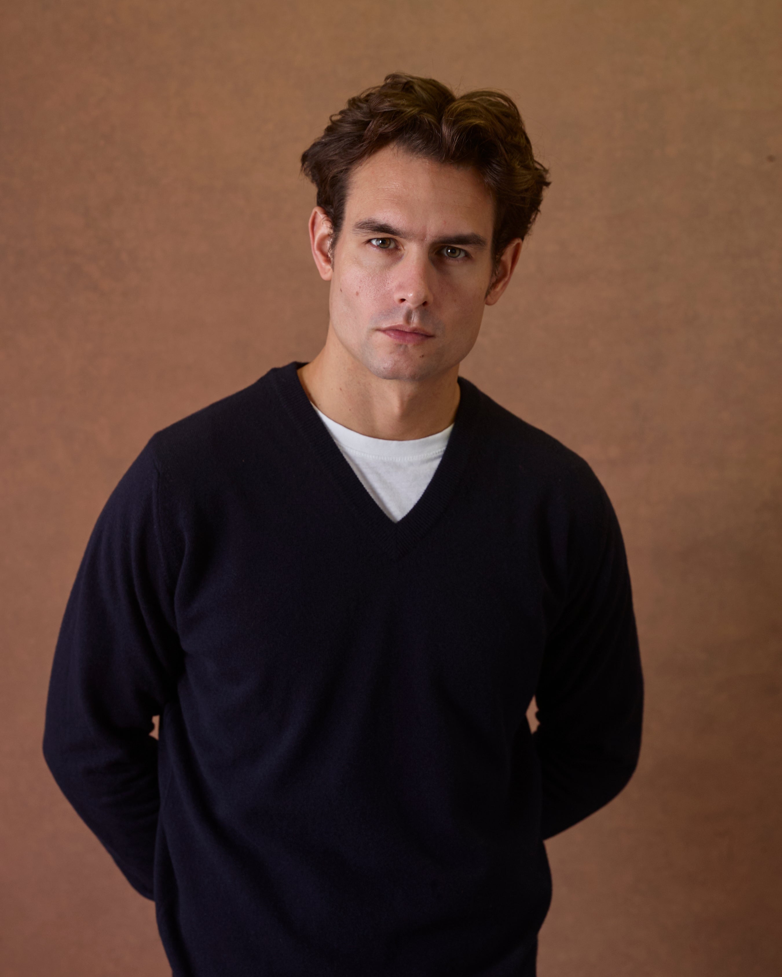 Trunk Walden Geelong V Neck Sweater: Navy