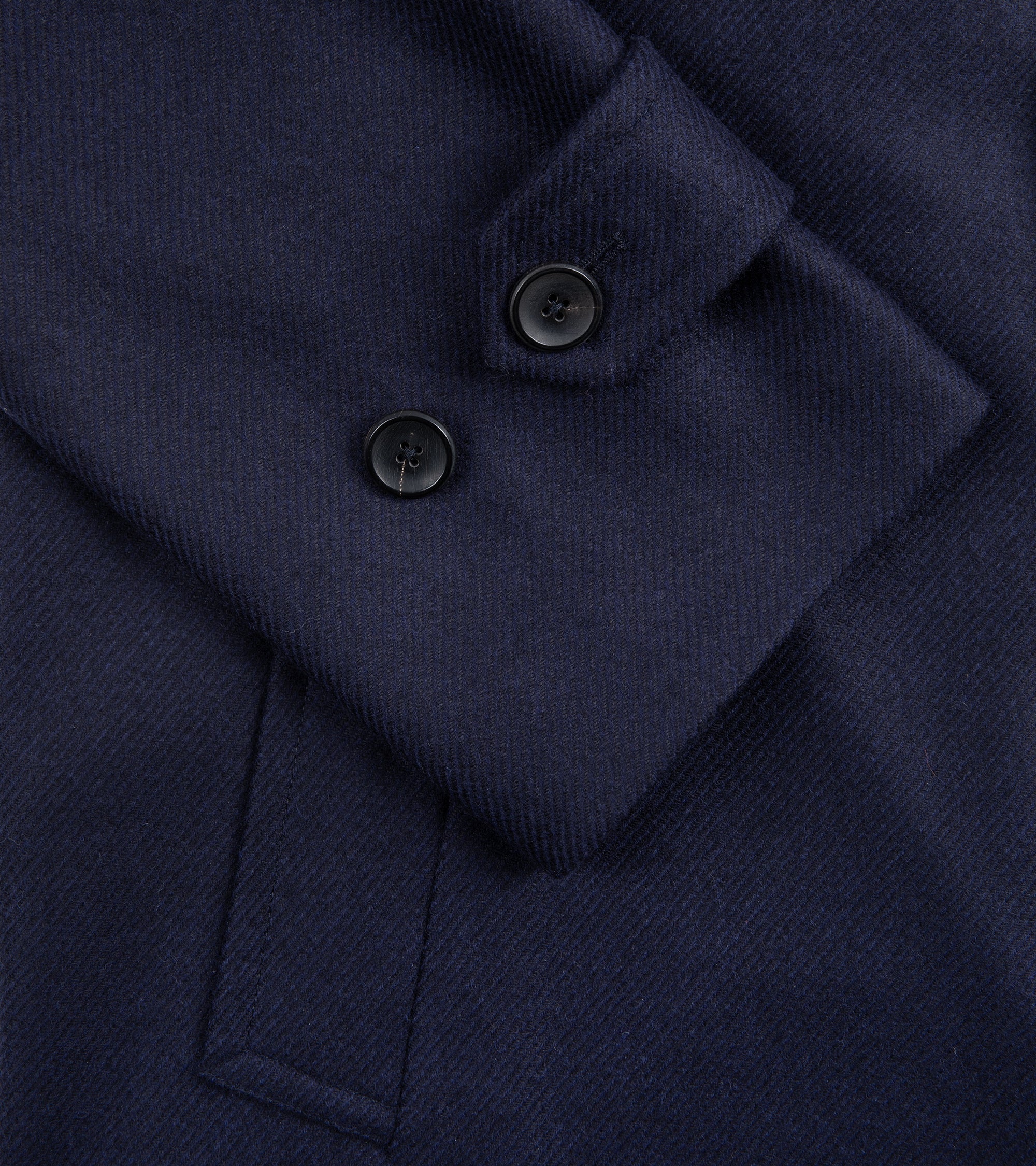 Trunk Devonshire Abraham Moon Plain Weave Wool Overcoat: Navy