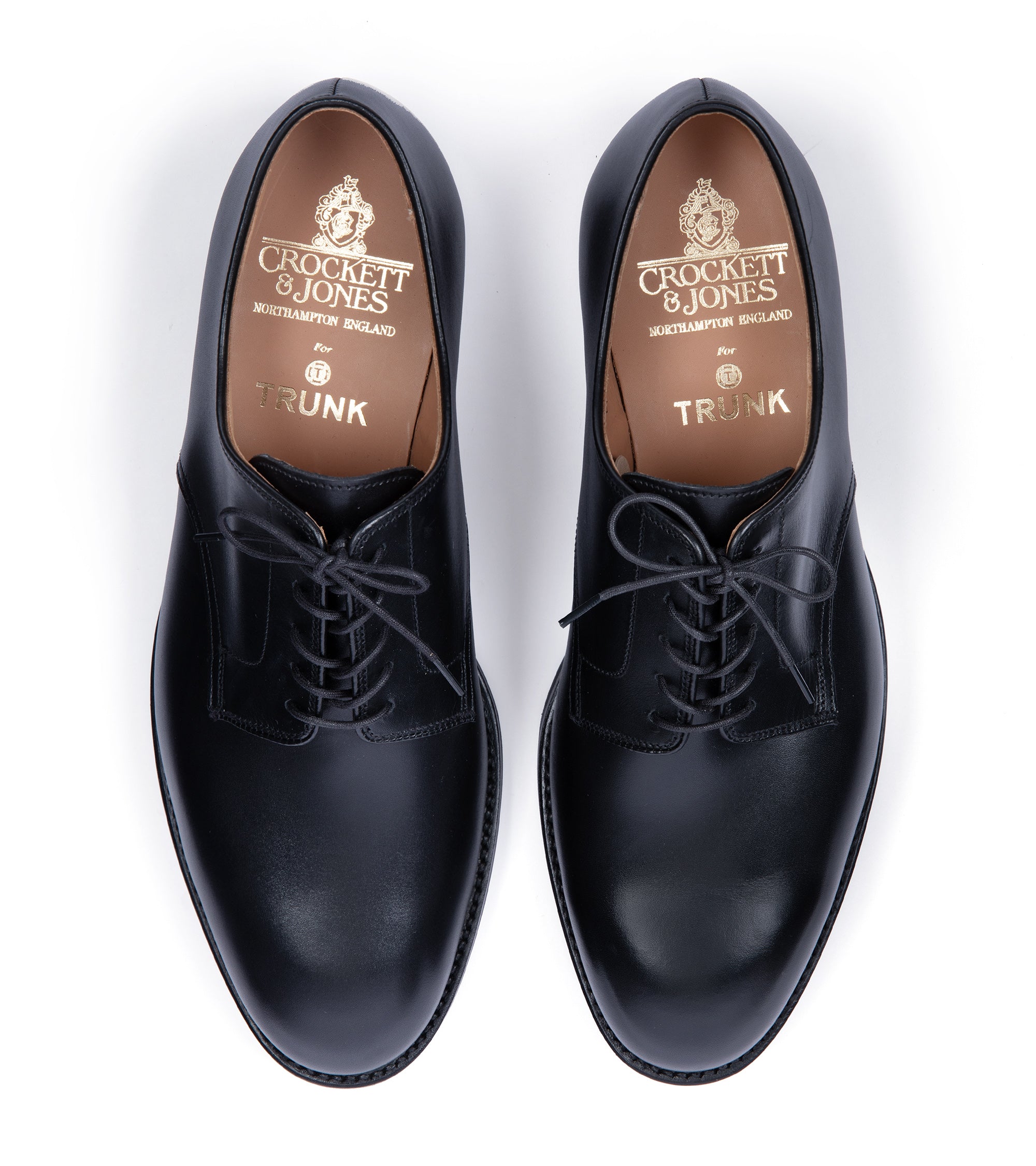 Crockett & Jones for Trunk Cornell II Derby Shoe: Black Leather