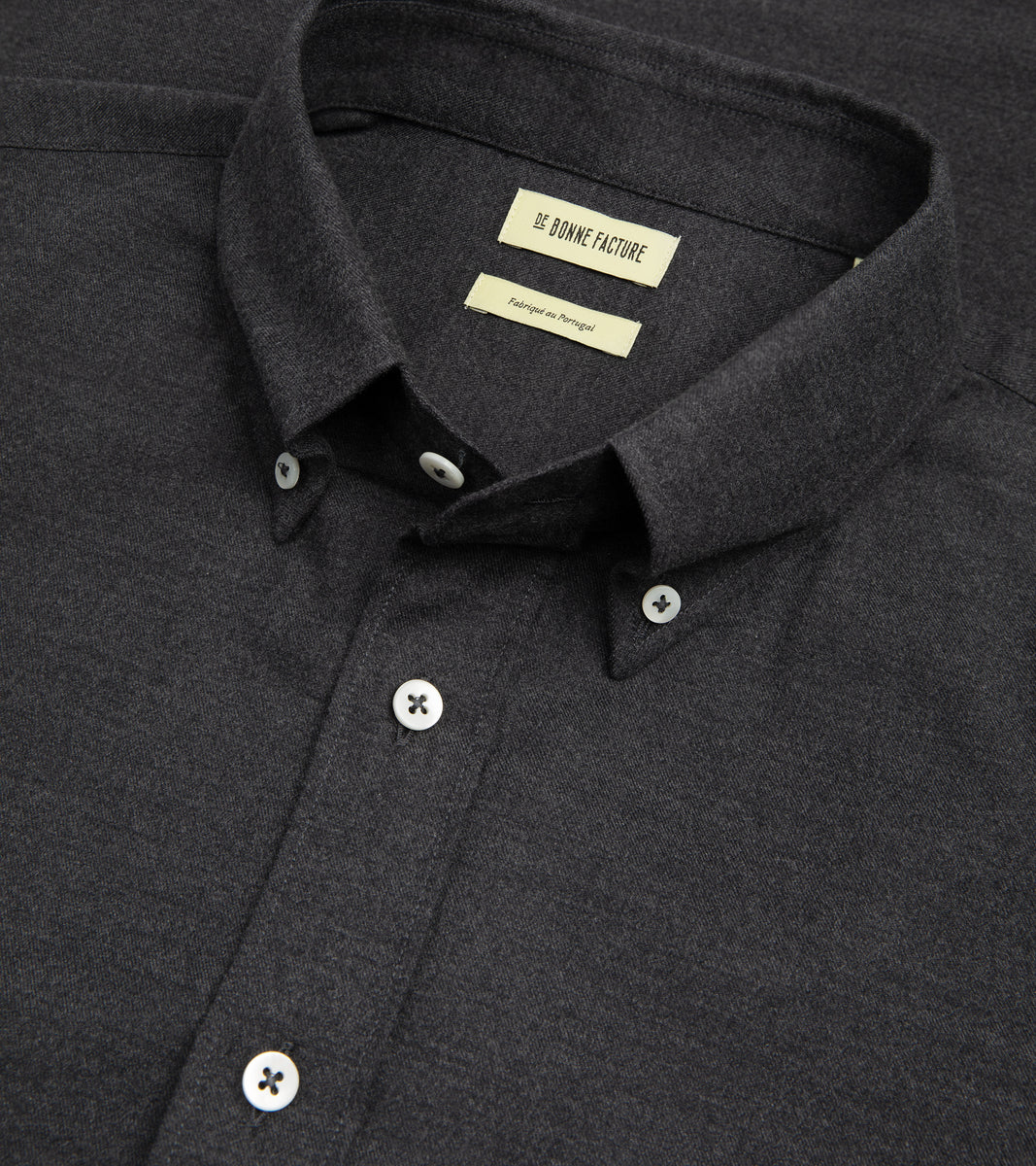 De Bonne Facture Button Down Flannel Shirt: Grey – Trunk Clothiers