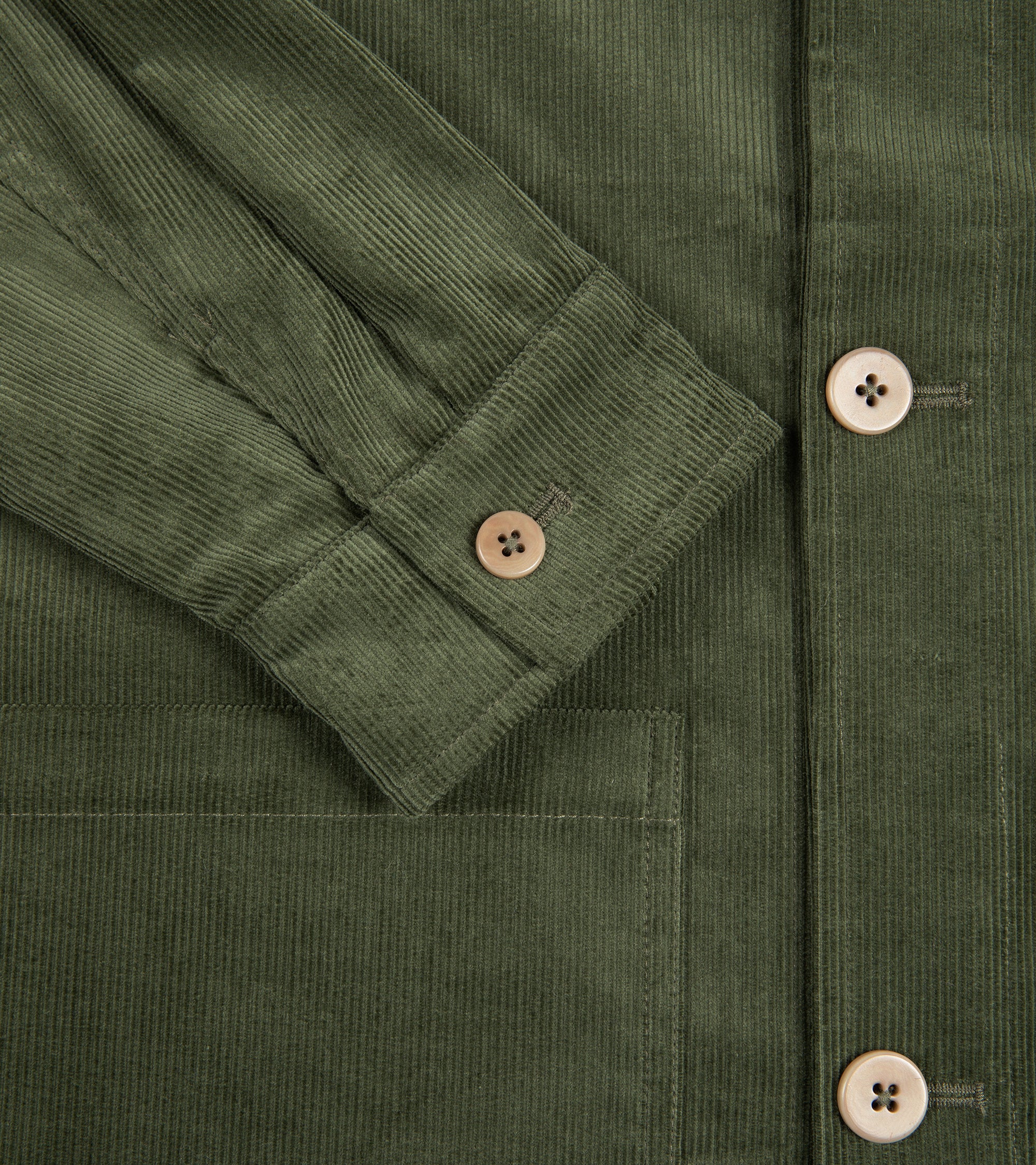 De Bonne Facture Medium Wale Corduroy Work Jacket: Dark Olive