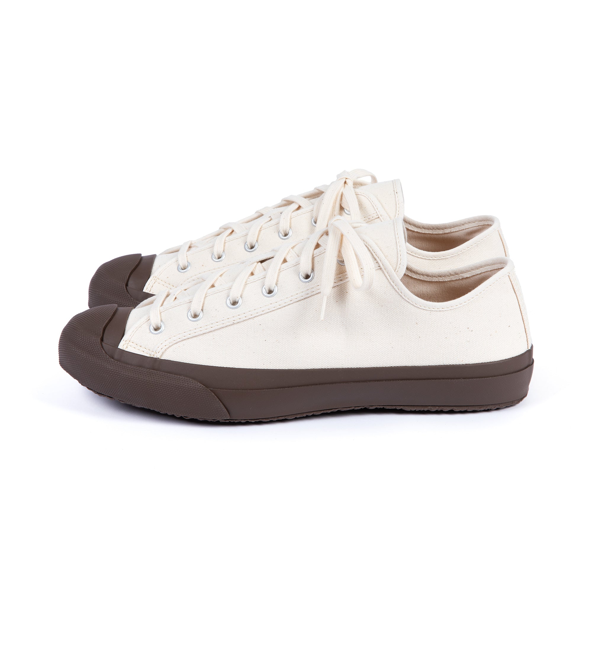 Doek Court Canvas Sneaker: Ecru/Brown