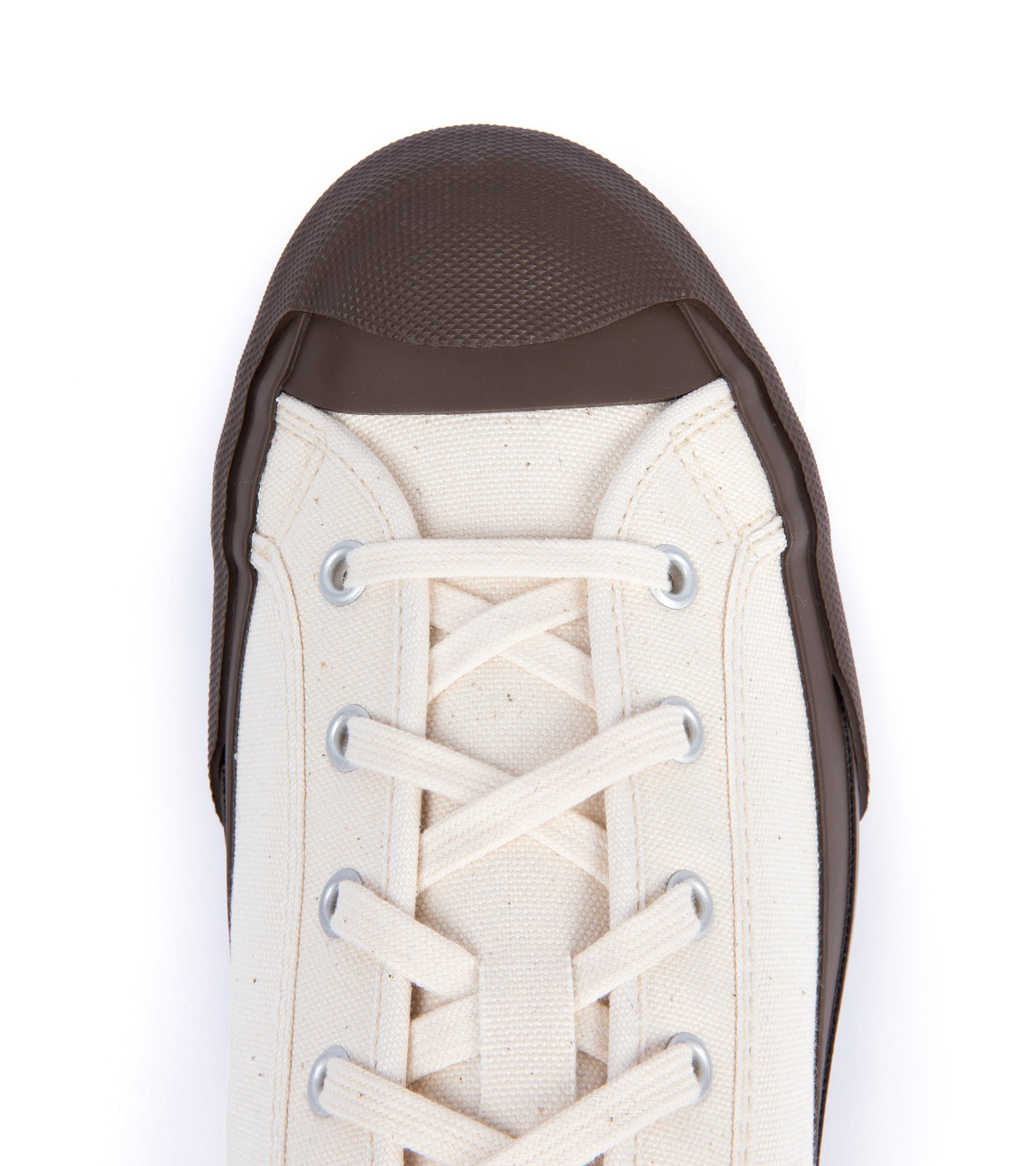 Doek Court Canvas Sneaker: Ecru/Brown