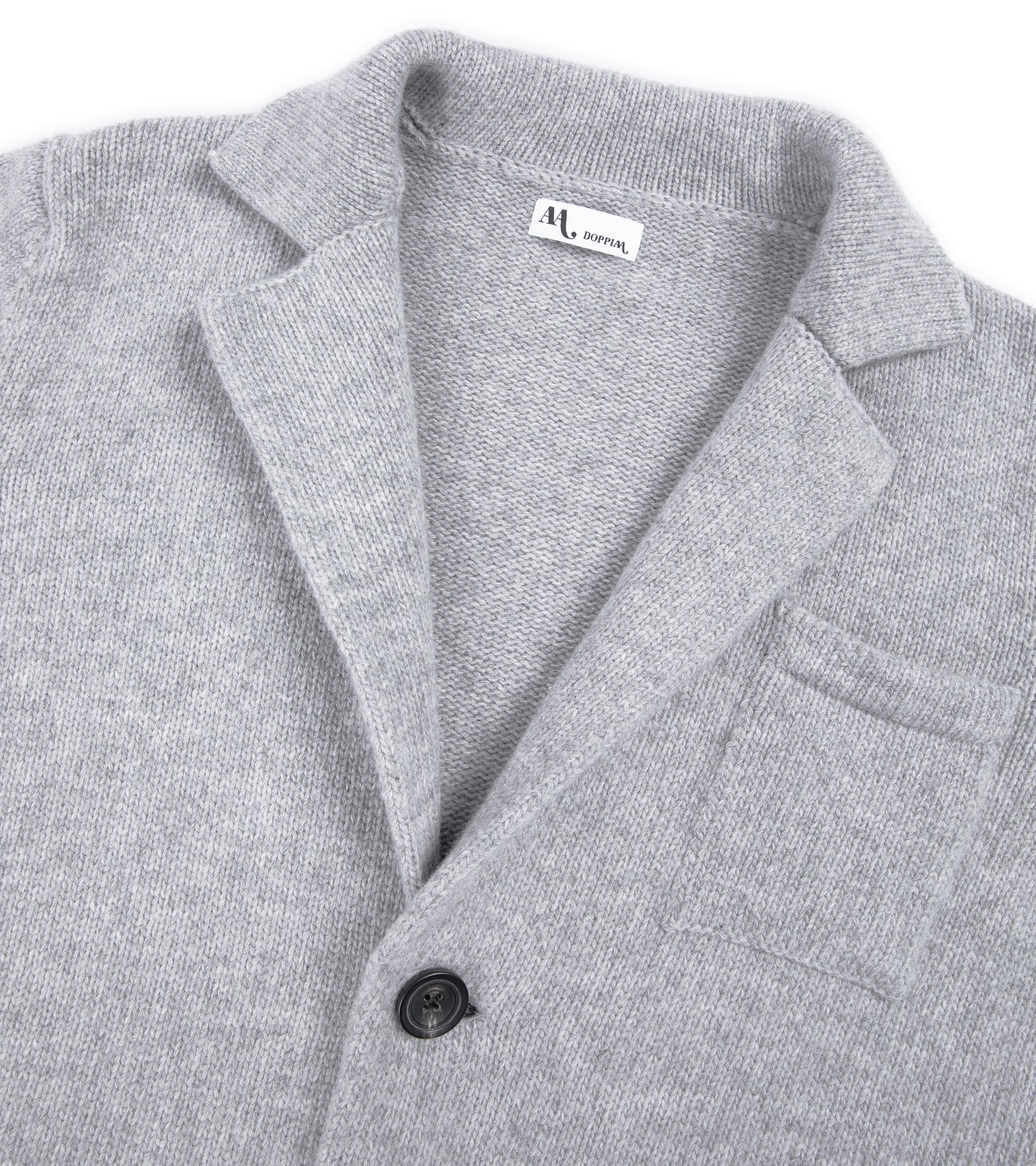 Doppiaa Aalviero Wool Knit Cardigan Jacket: Grey