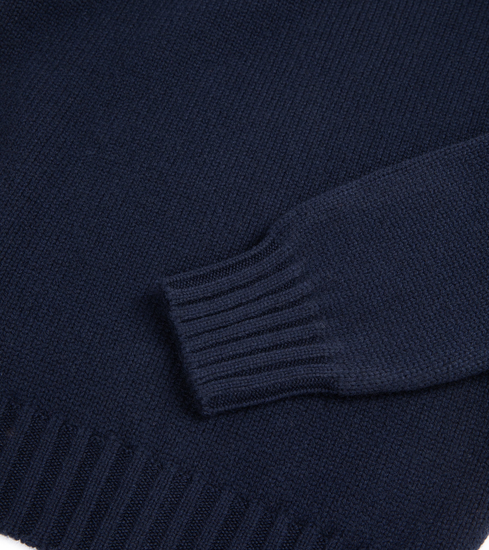 Fedeli Derby Cashmere Roll Neck Sweater: Dark Navy