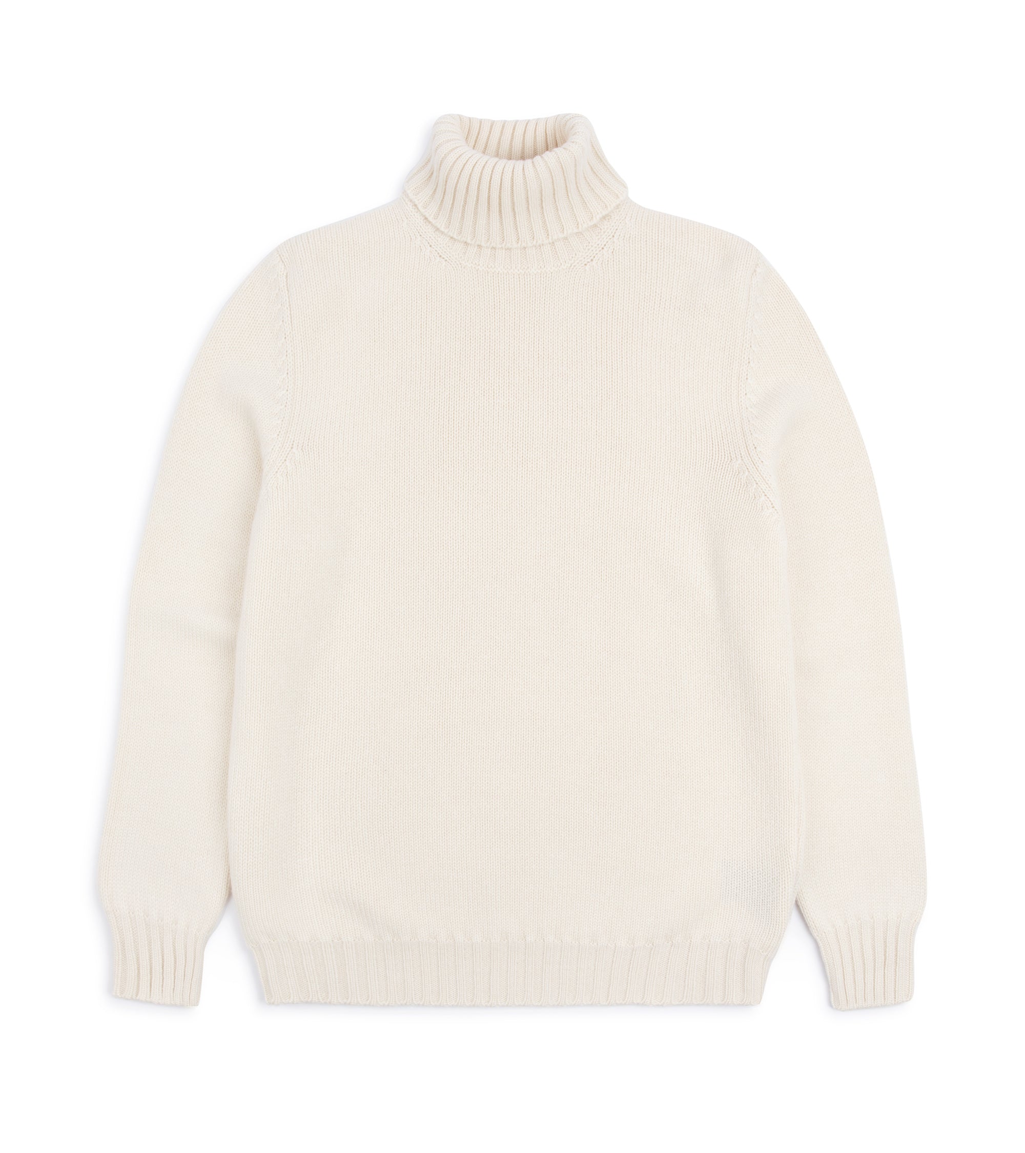 Fedeli Derby Cashmere Roll Neck Sweater: Off White