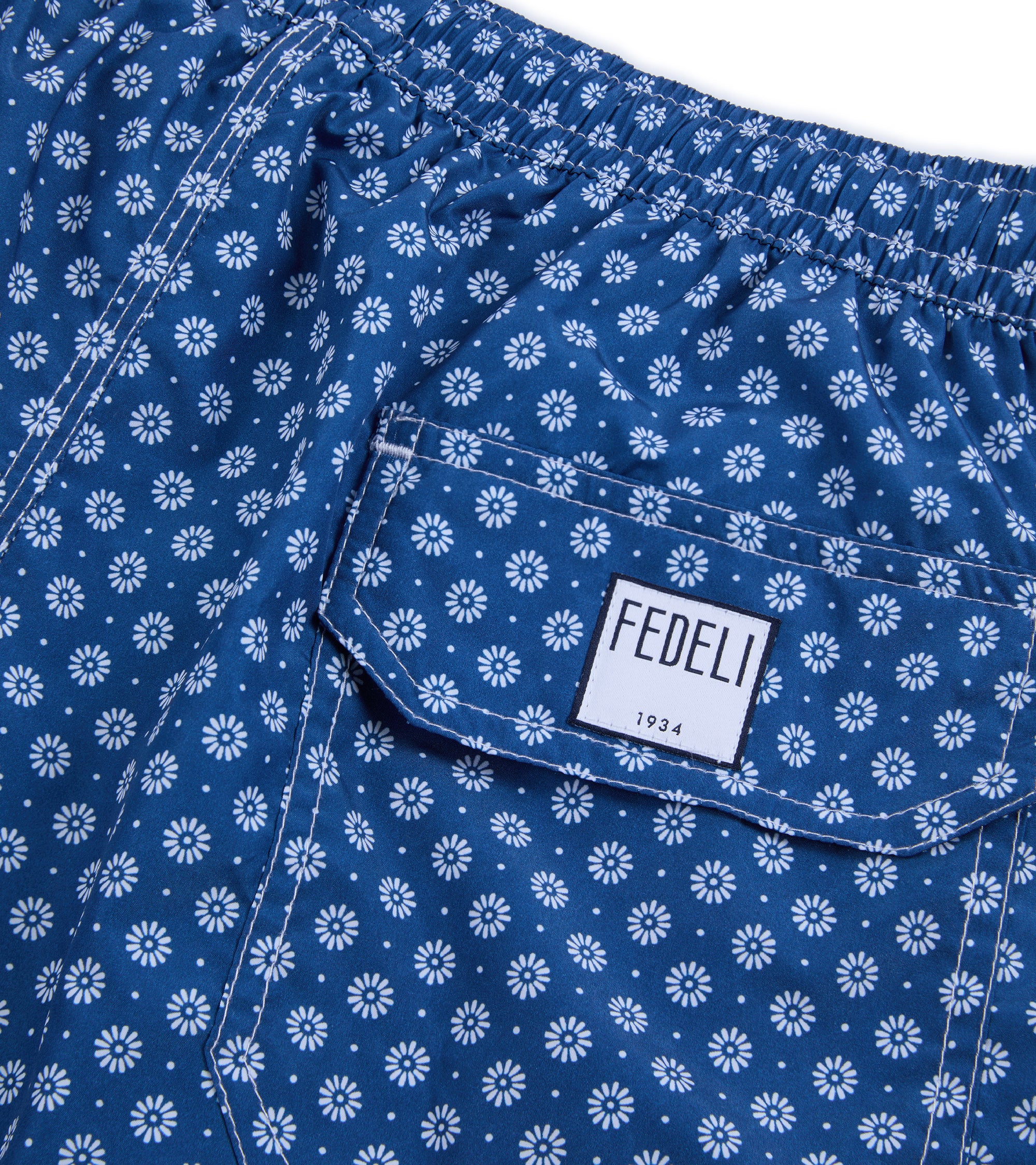 Fedeli Madeira Airstop Motif Swim Shorts: Navy