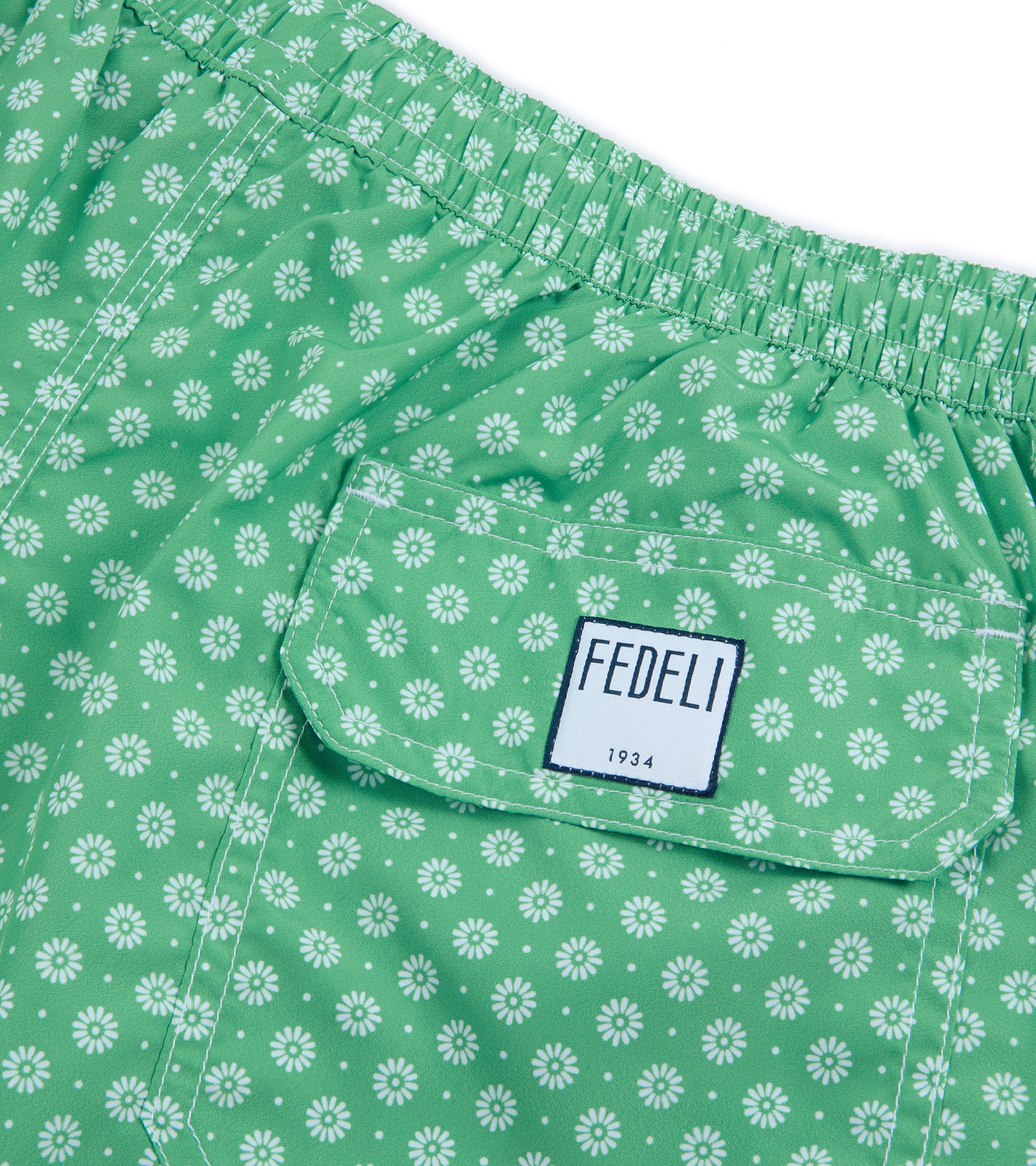 Fedeli Madeira Airstop Motif Swim Shorts: Green