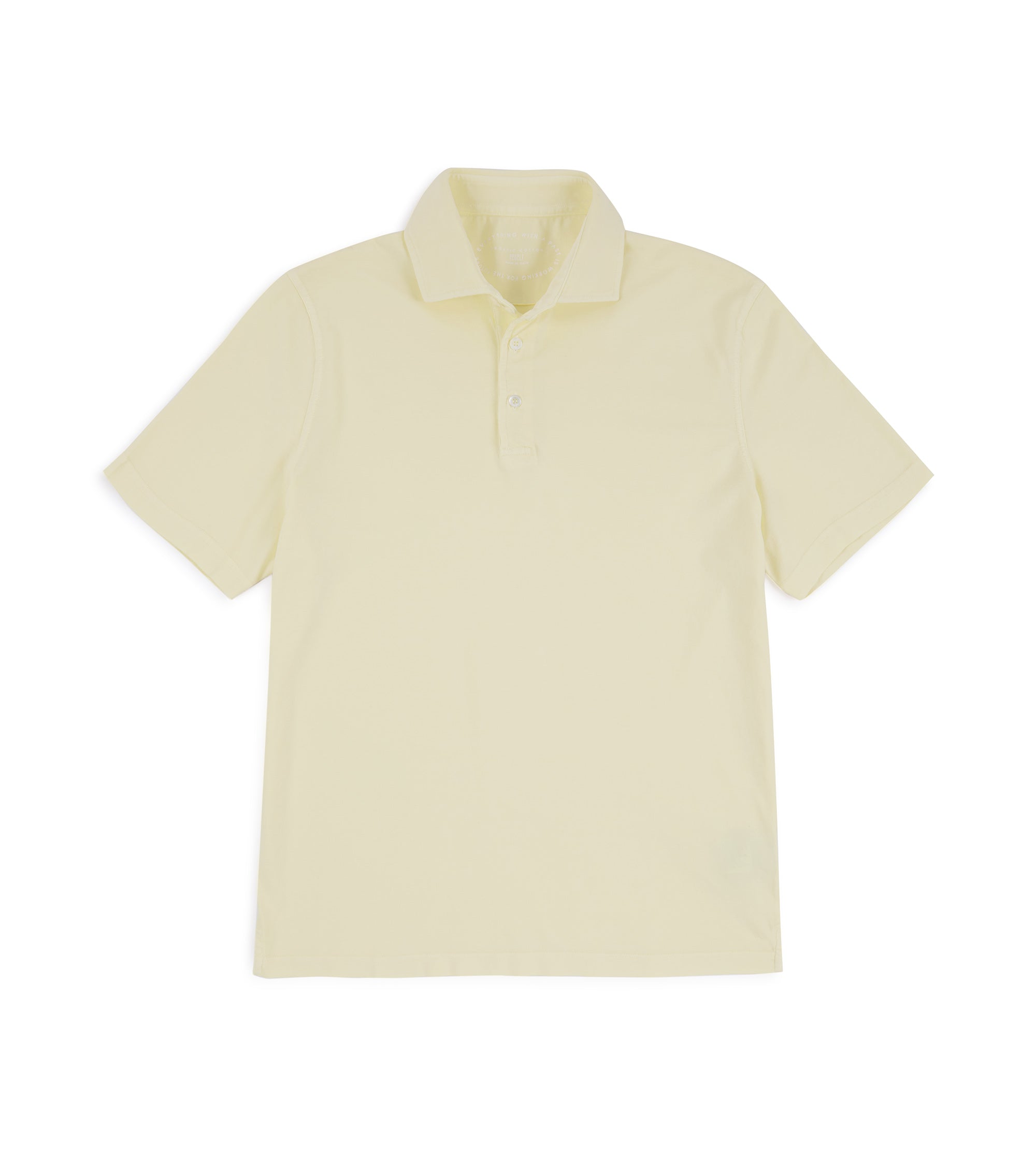 Fedeli Zero Cotton Jersey Short Sleeve Polo Shirt: Yellow