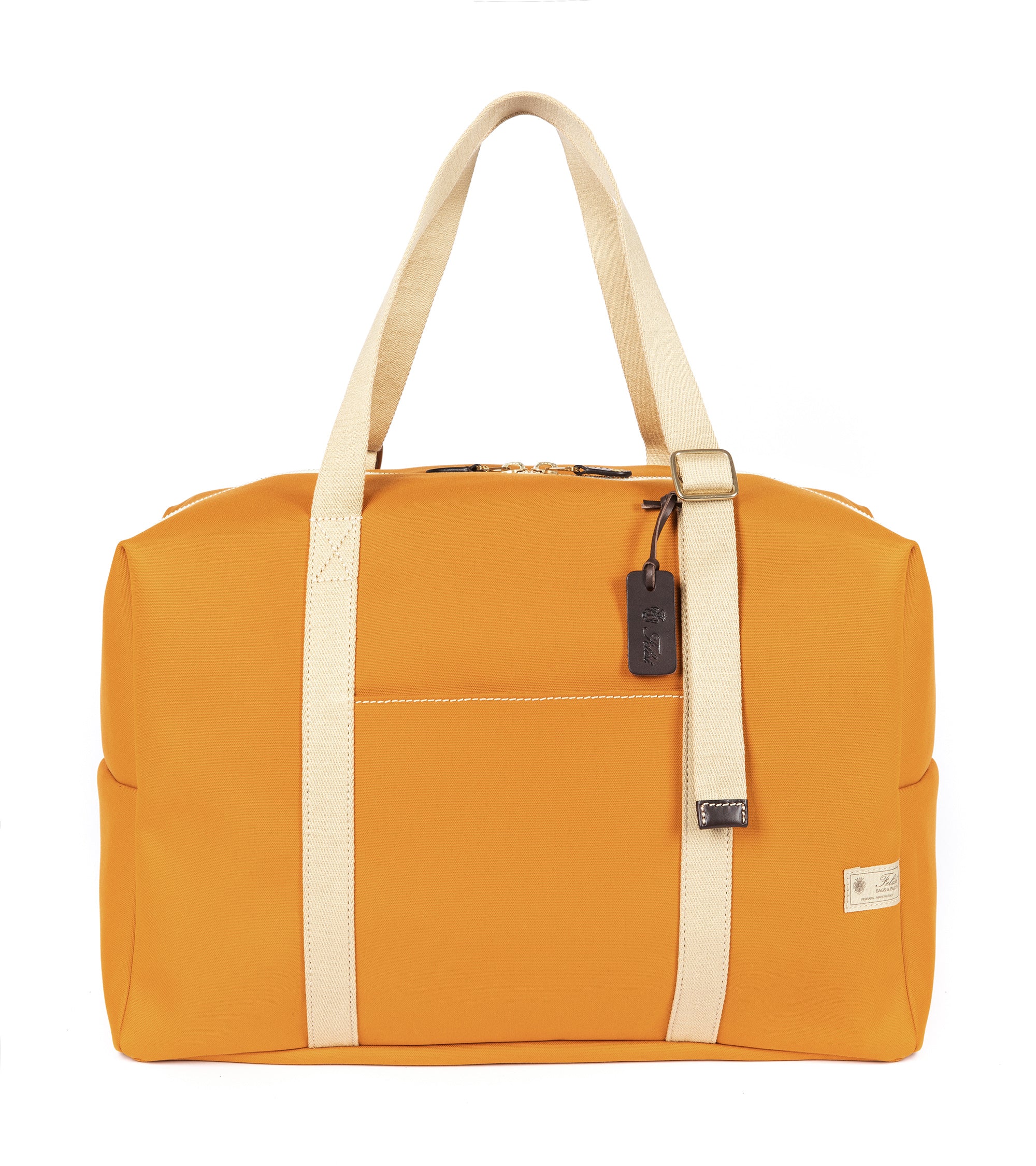 Felisi Cotton Canvas Adjustable Boston Bag: Mustard