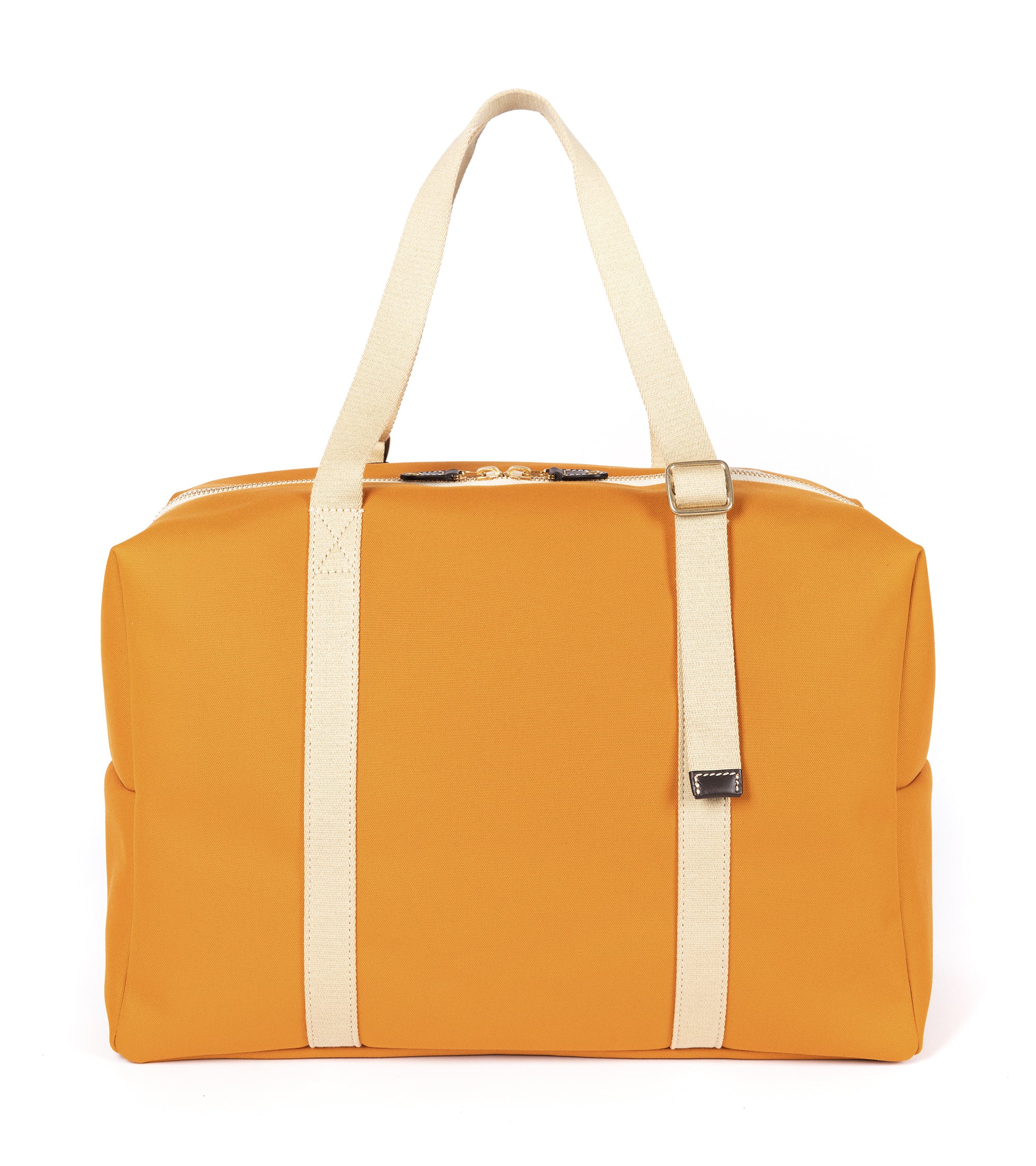 Felisi Cotton Canvas Adjustable Boston Bag: Mustard