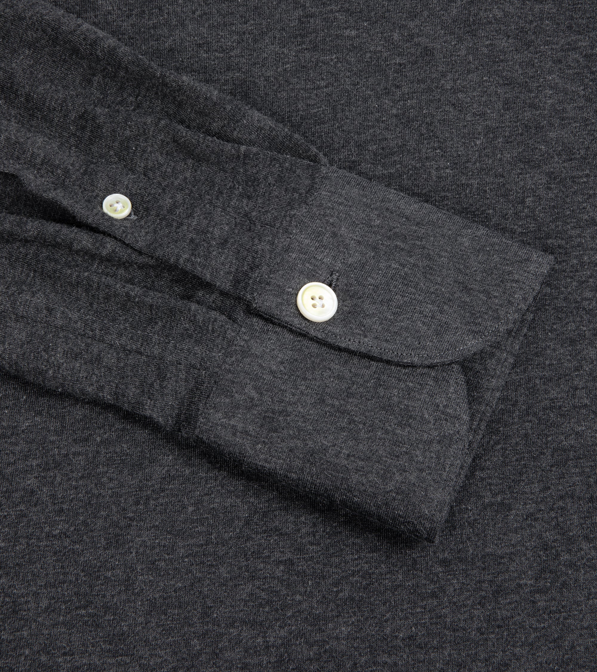 Finamore Cotton Cashmere Orlando Polo Shirt: Charcoal