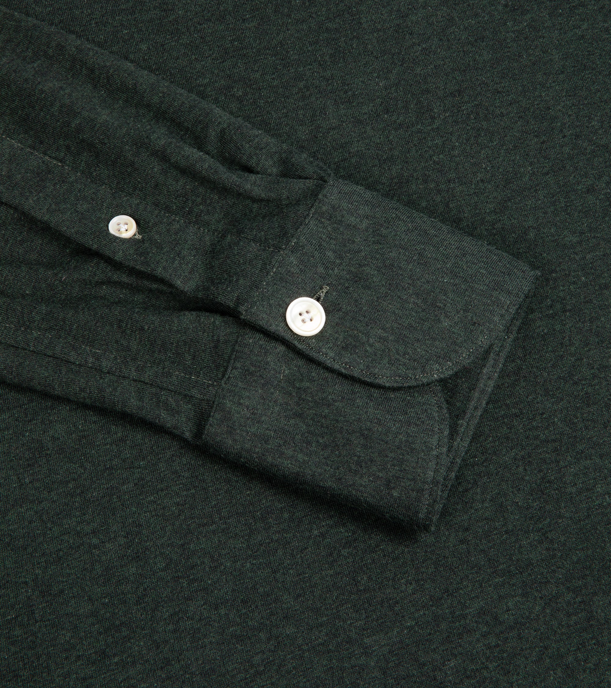 Finamore Cotton Cashmere Orlando Polo Shirt: Dark Green